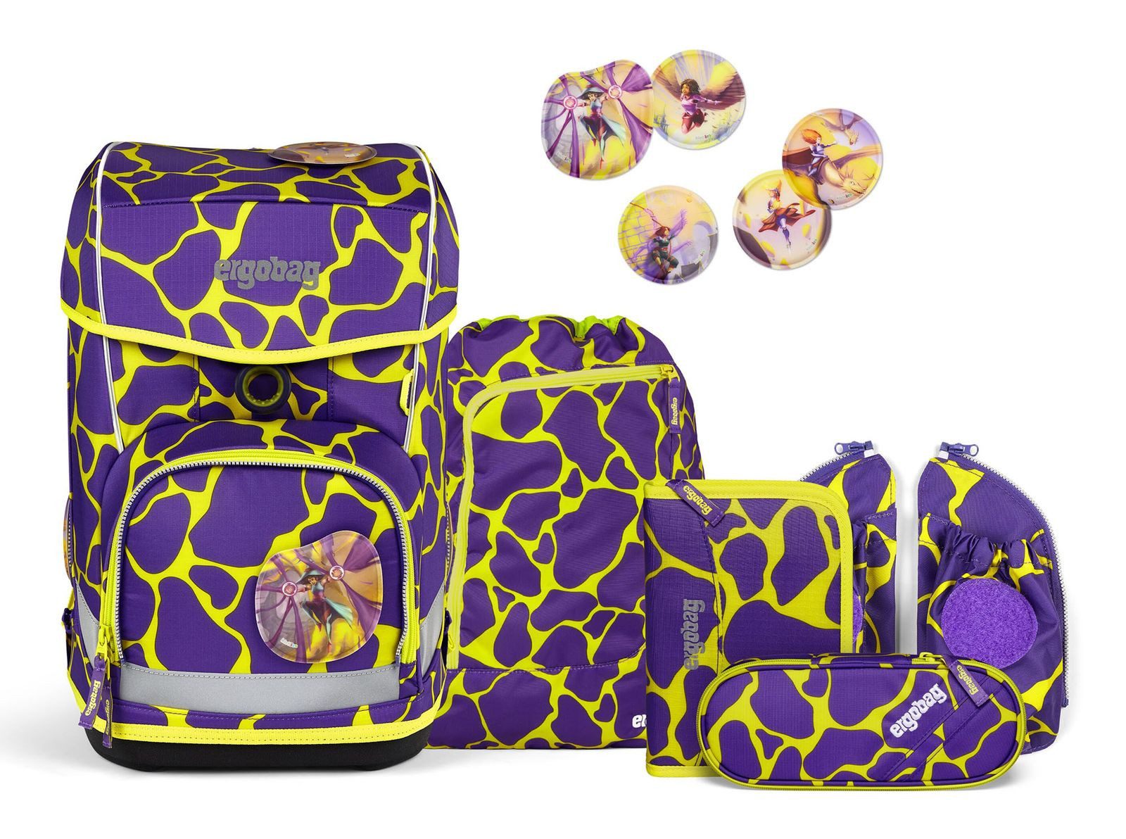 ergobag Schulranzen Lumi-Edition Schoolbag Set 6-teilig (Set, 4-tlg)