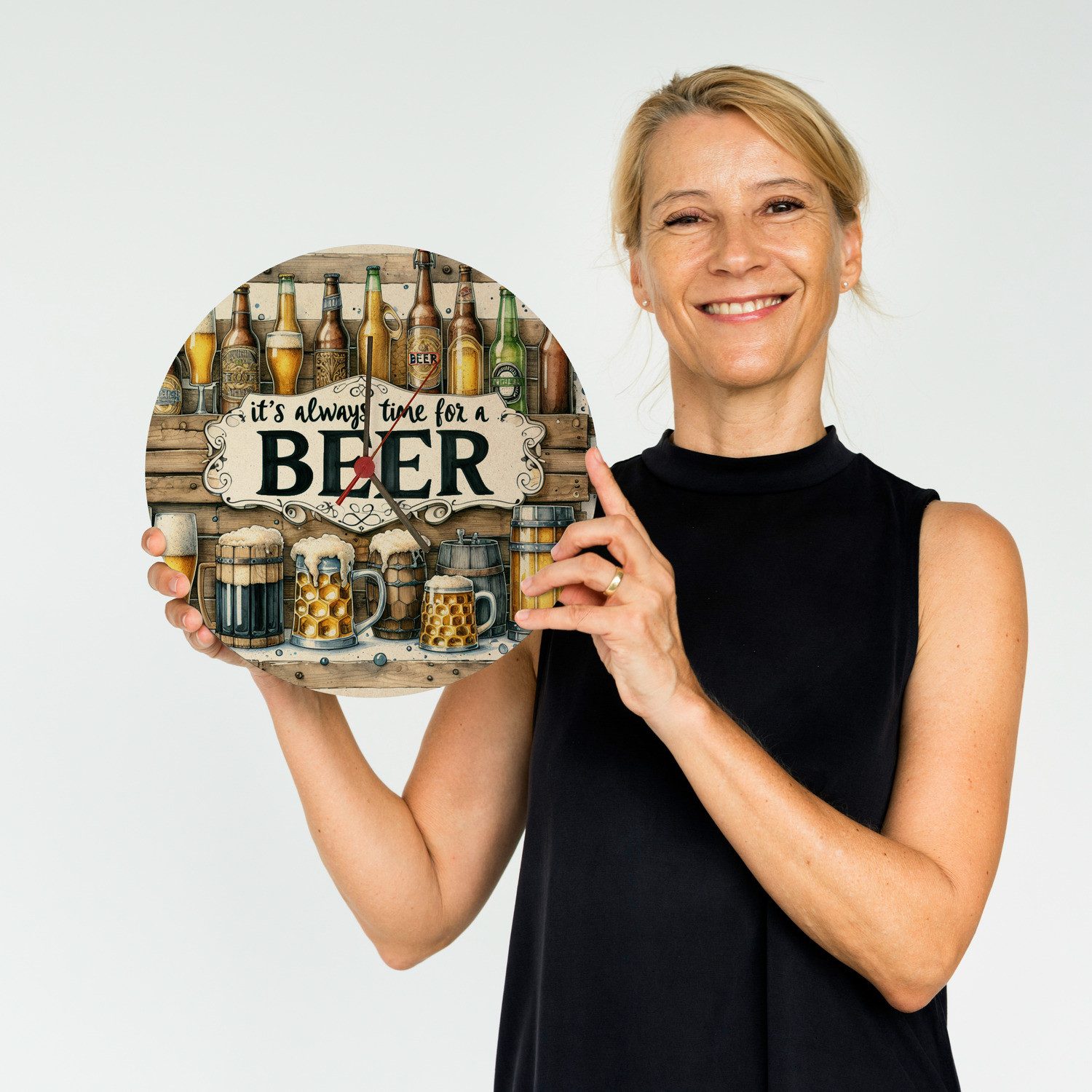 speecheese Wanduhr Bier Wanduhr aus MDF günstig online kaufen