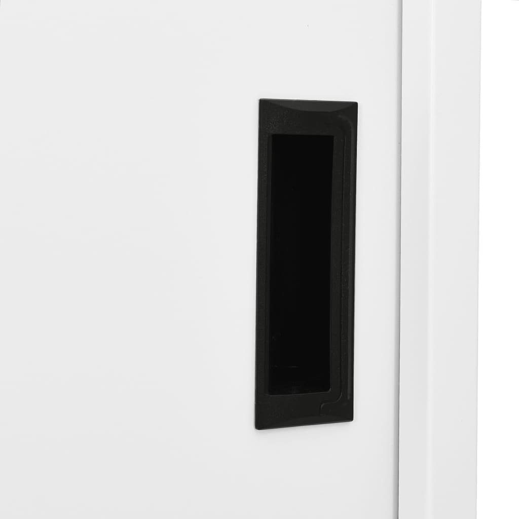 vidaXL Fächerschrank Büroschrank mit Schiebetüren Weiß Stahl (1-St) 90x40x180 cm