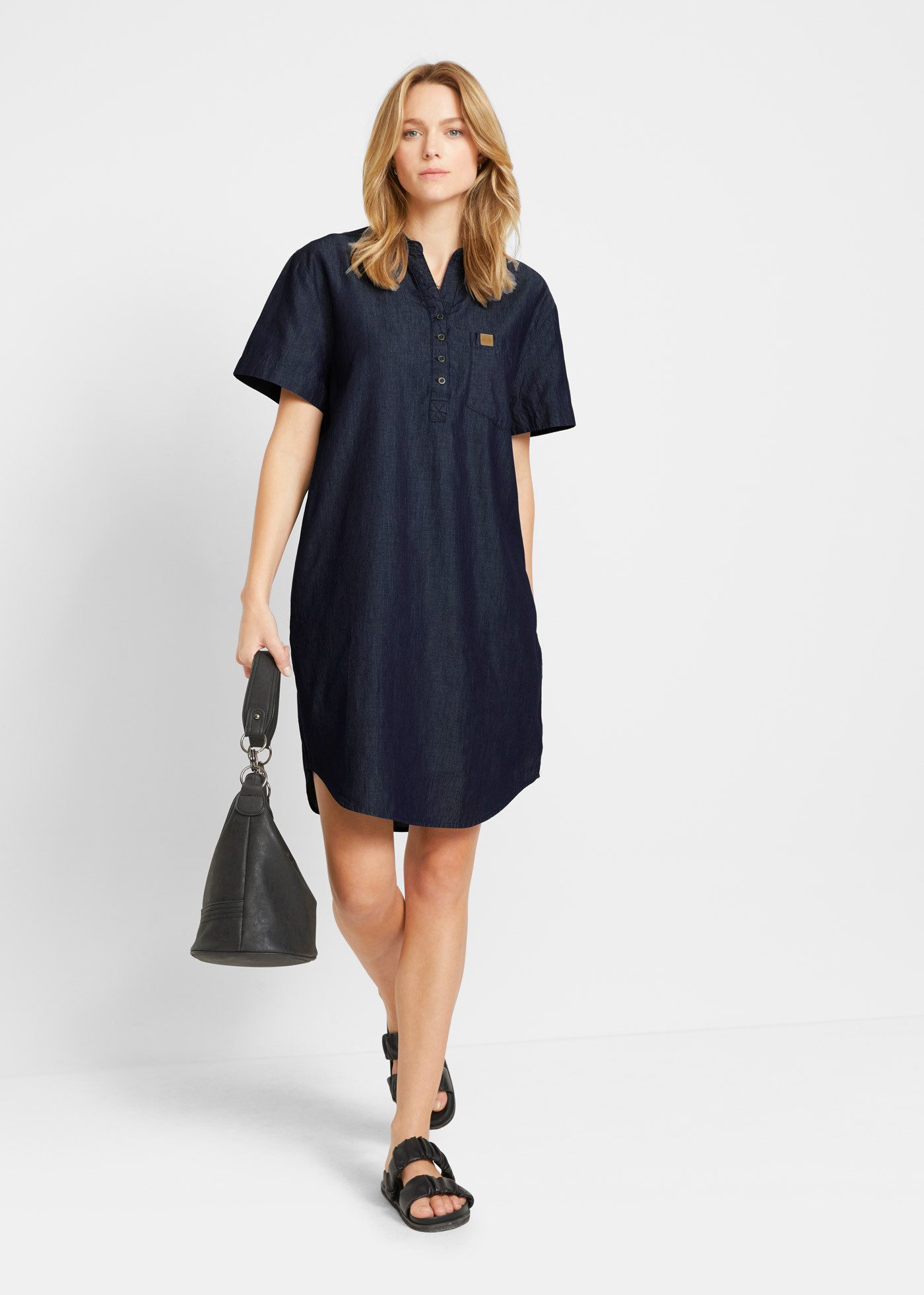 bonprix Jeanskleid Casual, aus Baumwolle, Oversize Passform