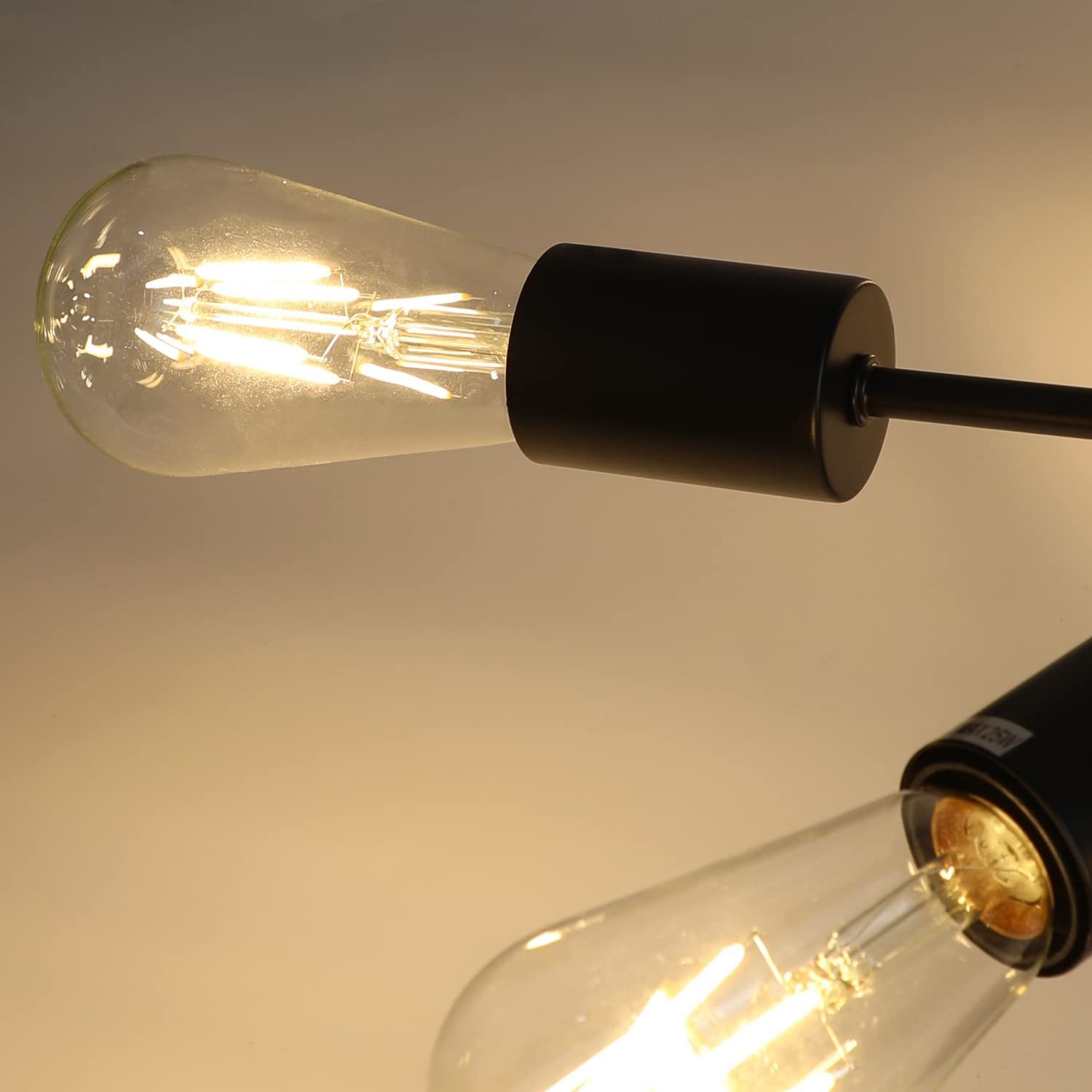 Nettlife Deckenleuchten Wohnzimmer 6 Flammig Schwarz/Weiß/Gold E27 Deckenlampe Vintage, LED wechselbar, Schlafzimmer Flur Balkon Küche