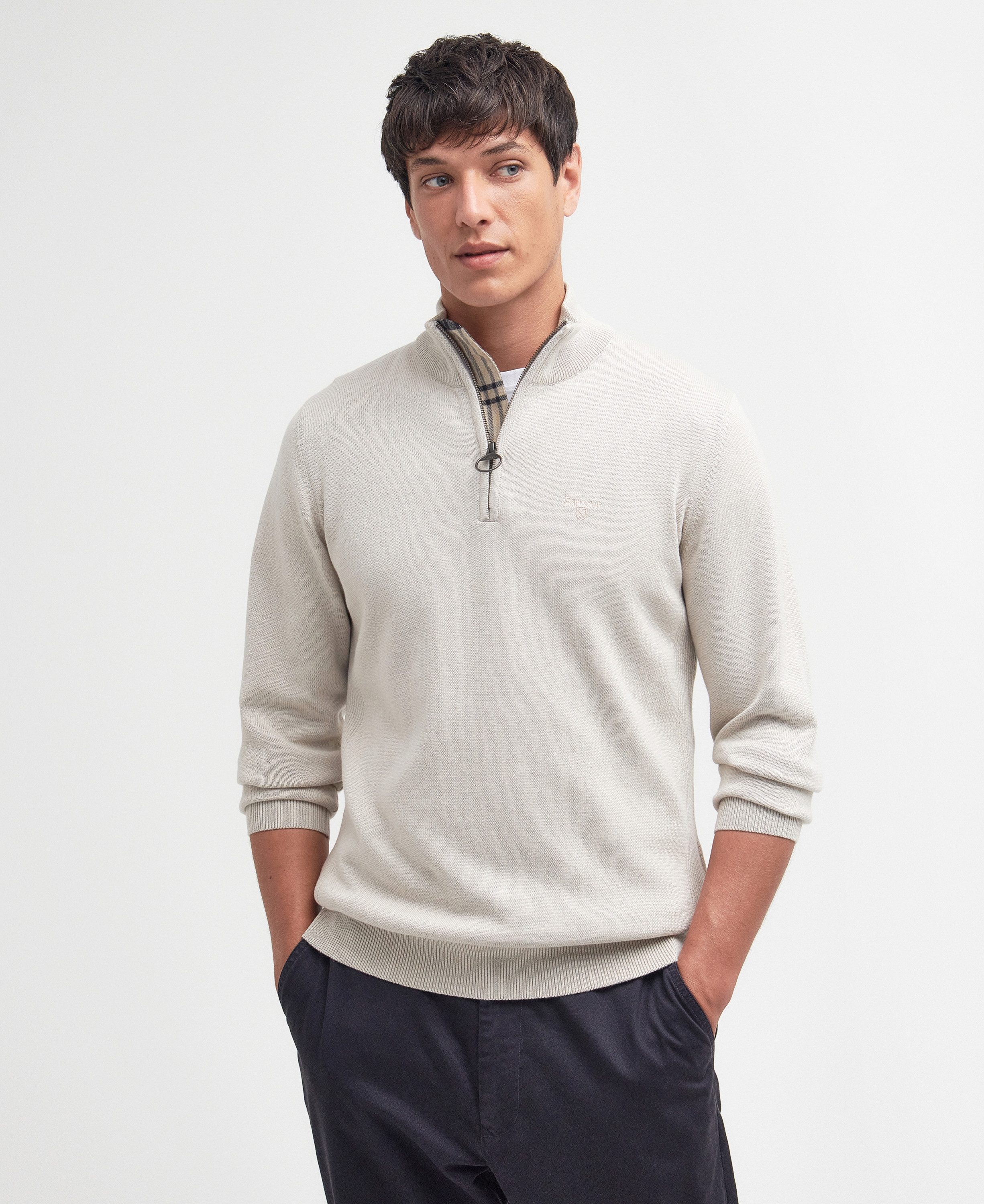 Barbour Strickpullover Pullover Cotton Half Zip