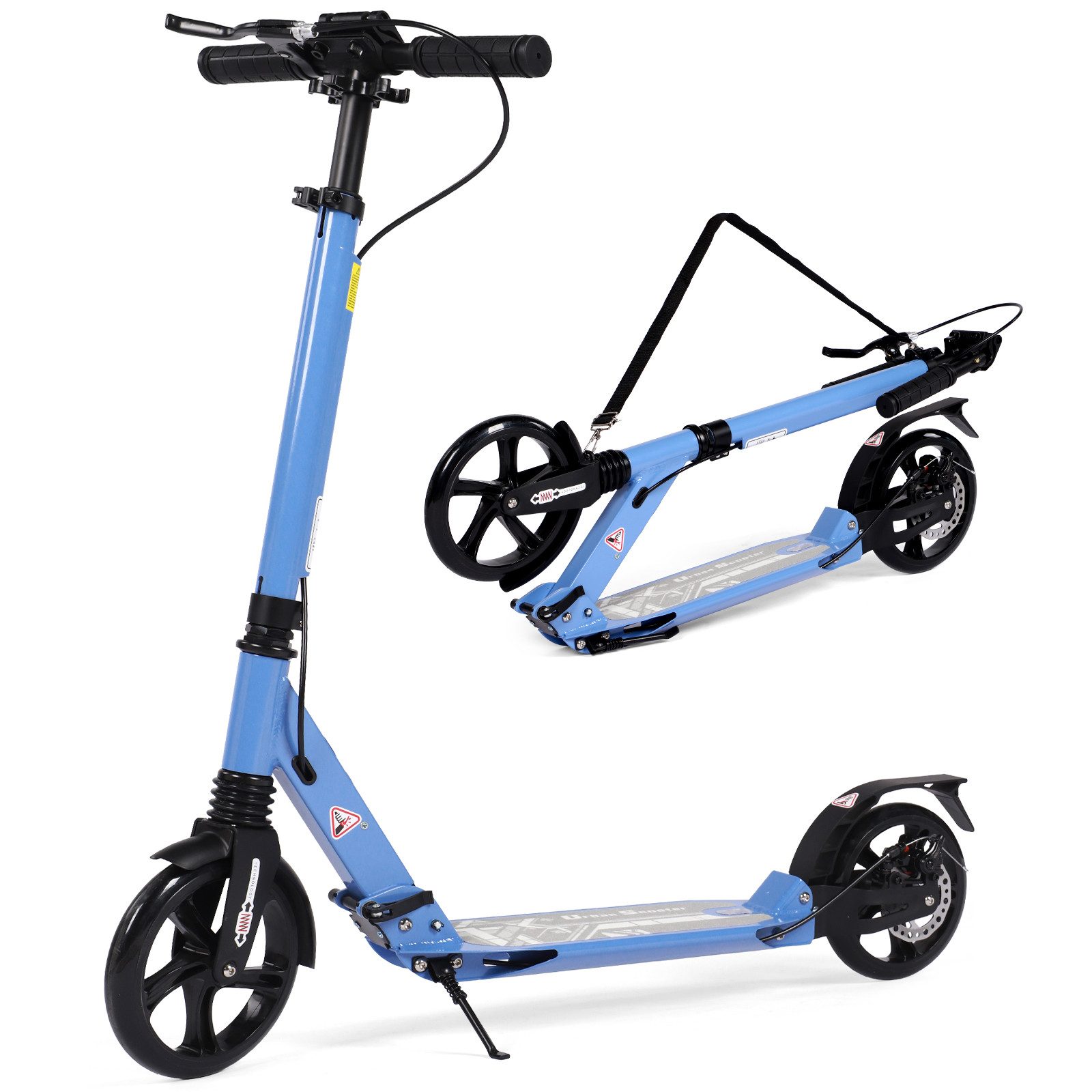 H.yeed Tretroller Kickscooter für Kinder ab 8–12 Jahren, mit Scheibenbremsen, Cityroller für Erwachsene mit Stoßdämpfung