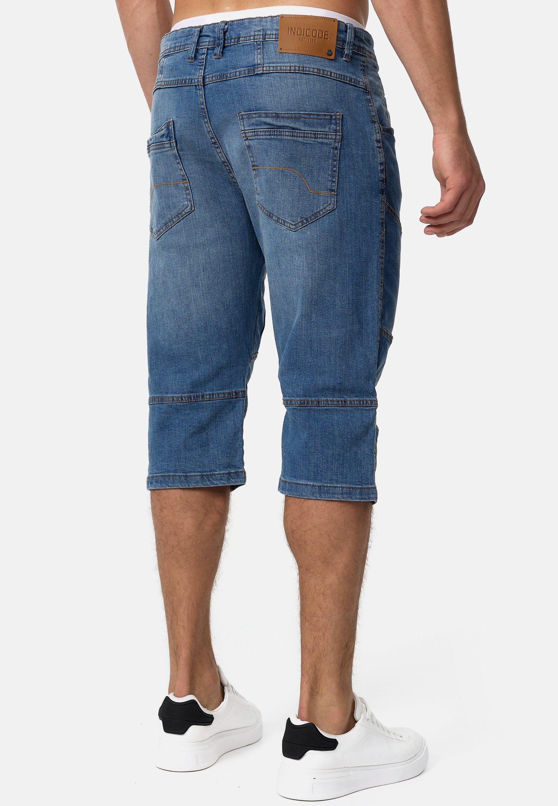 Indicode 3/4-Jeans Herren Fortune Herrenshorts Jeansshorts Shorts 3/4 Jeansshorts mit 5 Taschen