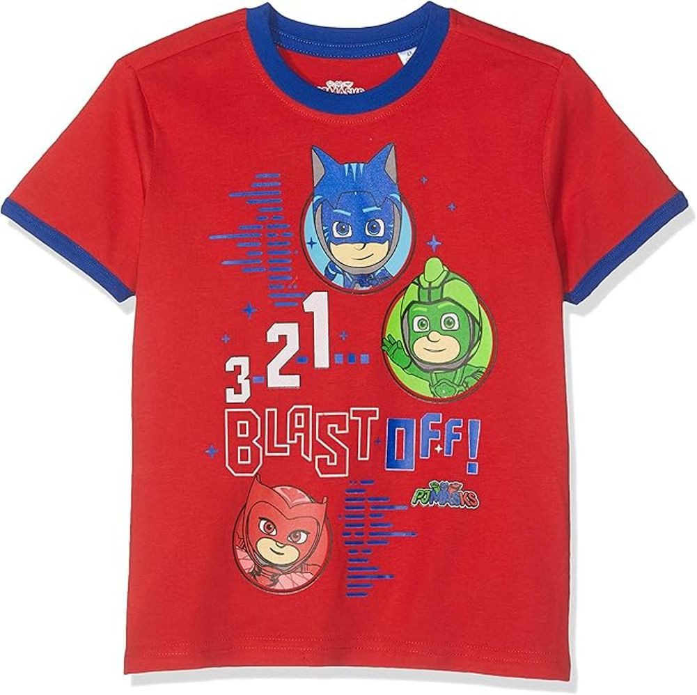 PJ Masks Print-Shirt PJ Mask Doppelpack 2 T-Shirts Rot + Weiss Jungen 104 116 128