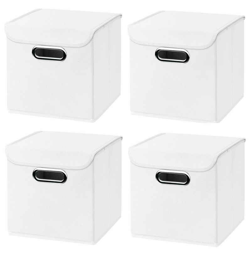 StickandShine Faltbox »4 Stück Faltboxen 25 x 25 x 25 cm Stoffboxen faltbar mit Deckel in verschiedenen Farben (4er SET 25x25x25) 25cm«