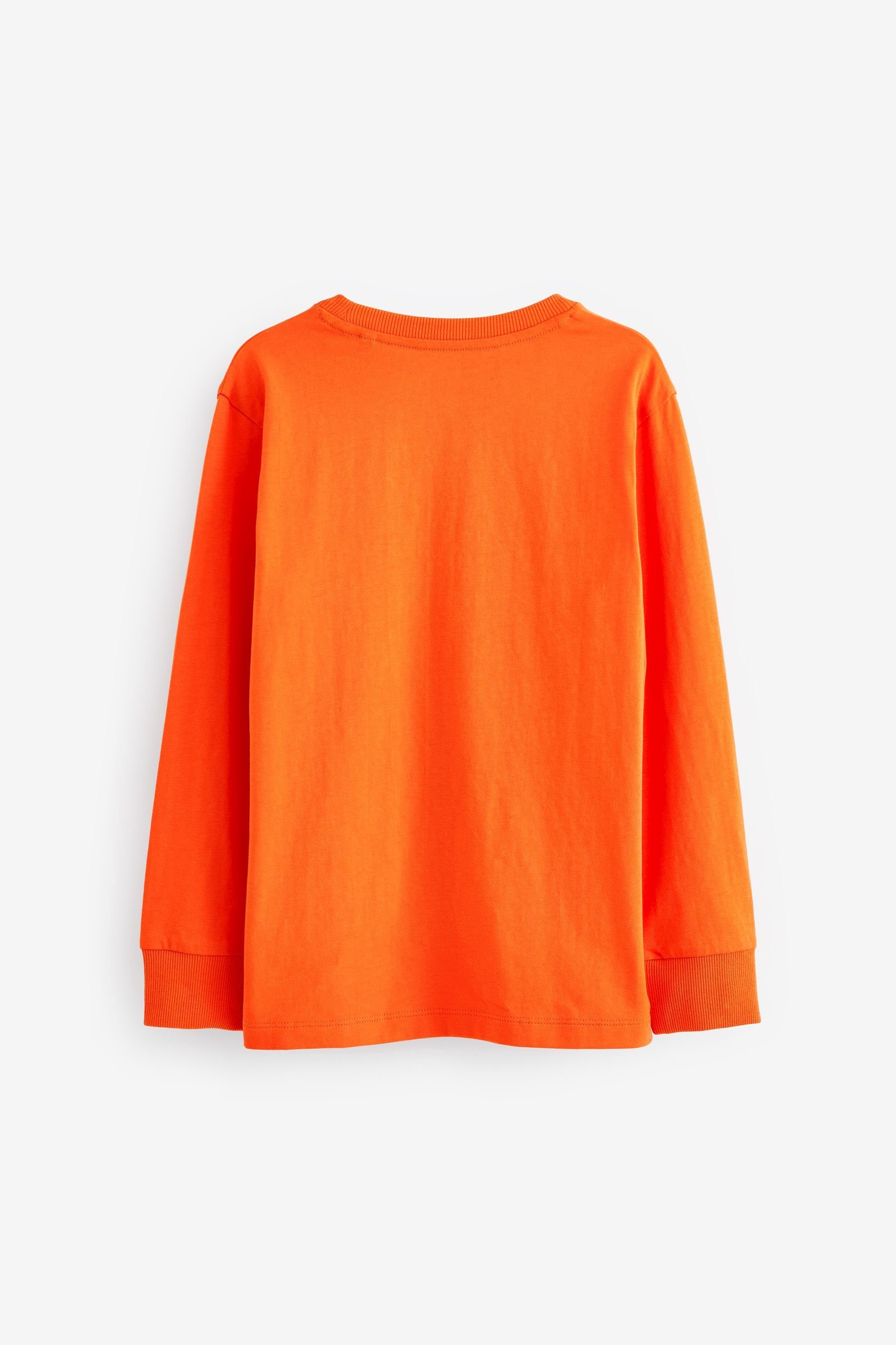 (1-tlg) Grafik-T-Shirt Orange Teddy Bear Langärmeliges Next Camo Langarmshirt