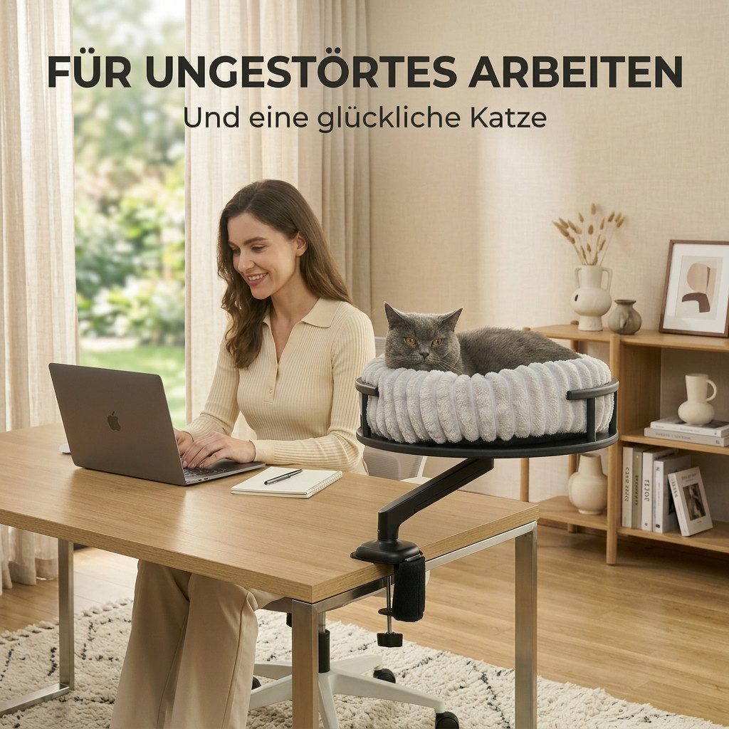 noviclass Katzenliege noviclass® Katzenbett LEVI, Katzenbett Schreibtisch, Katzenplattform