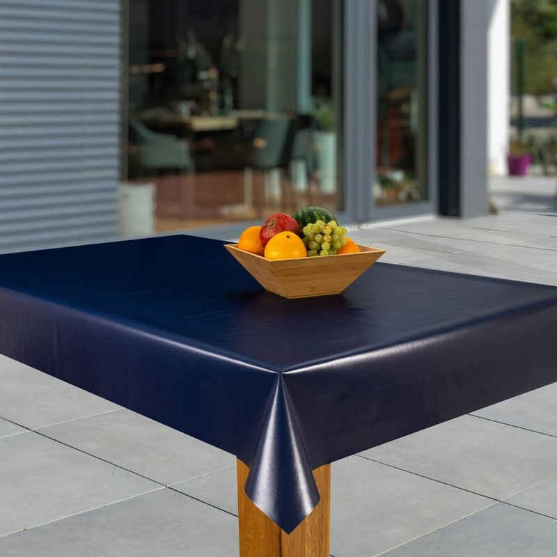 laro Tischdecke Wachstuch-Tischdecken Abwaschbar uni blauschwarz rechteckig
