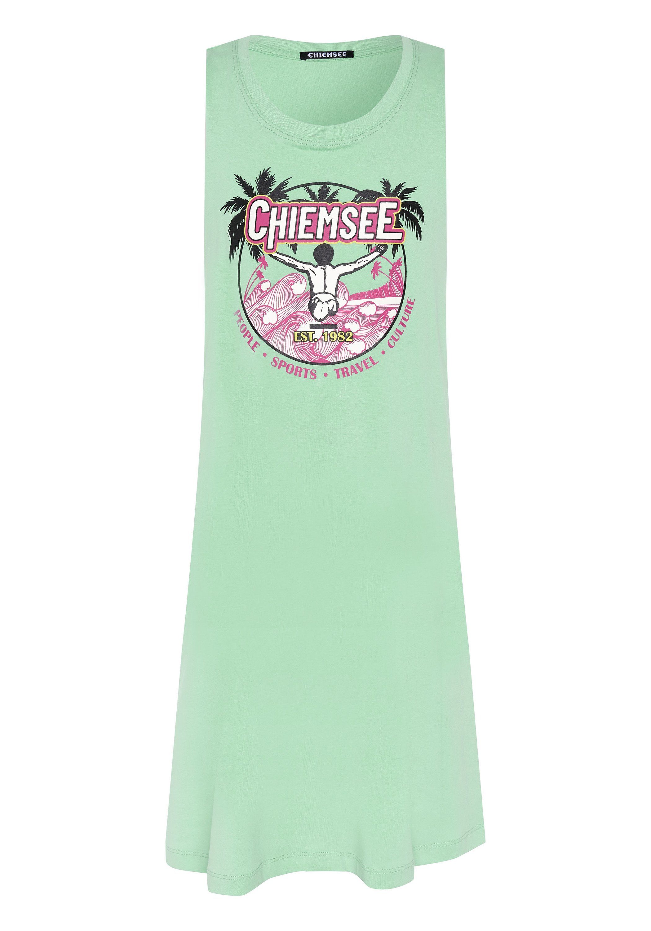Cut-Out Green Tanktop Chiemsee mit Labelprint Longtop Neptune und 1
