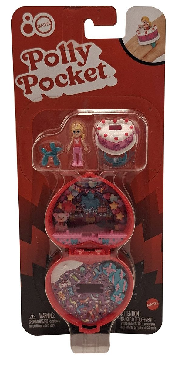 Polly Pocket Spielfigur Polly Pocket Herz-Schatulle Schmuckkästchen Geburtstagsparty Ring