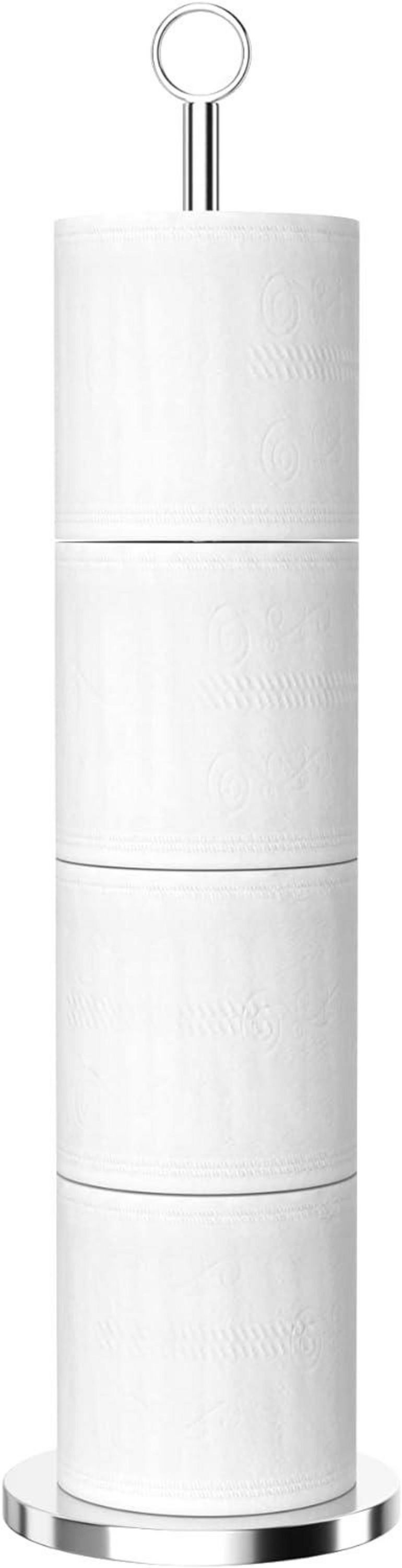 LuxusKollektion Badaccessoire-Set Держатели для туалетной бумагиständer Edelstahl freistehend 4 Rollen Silber