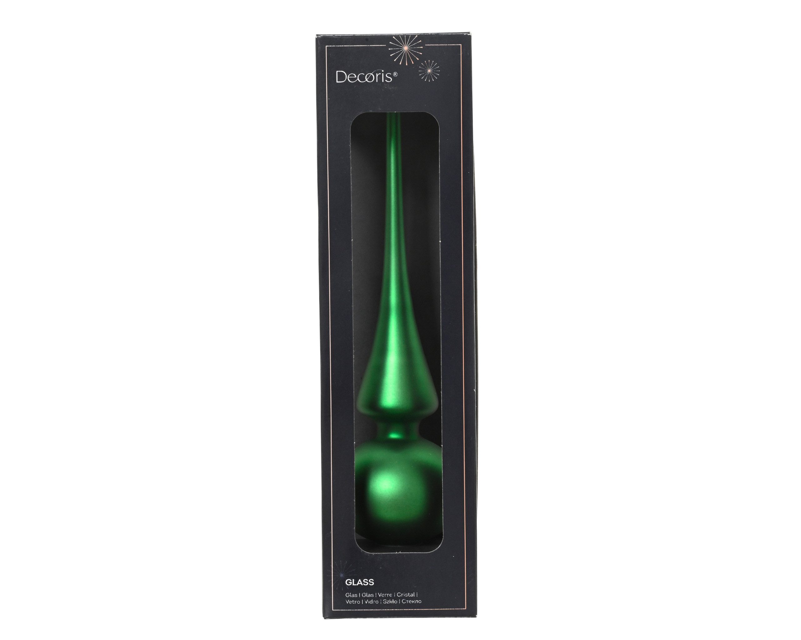 Kaemingk Christbaumspitze, Christbaumspitze Glas 26cm - Jolly grün matt