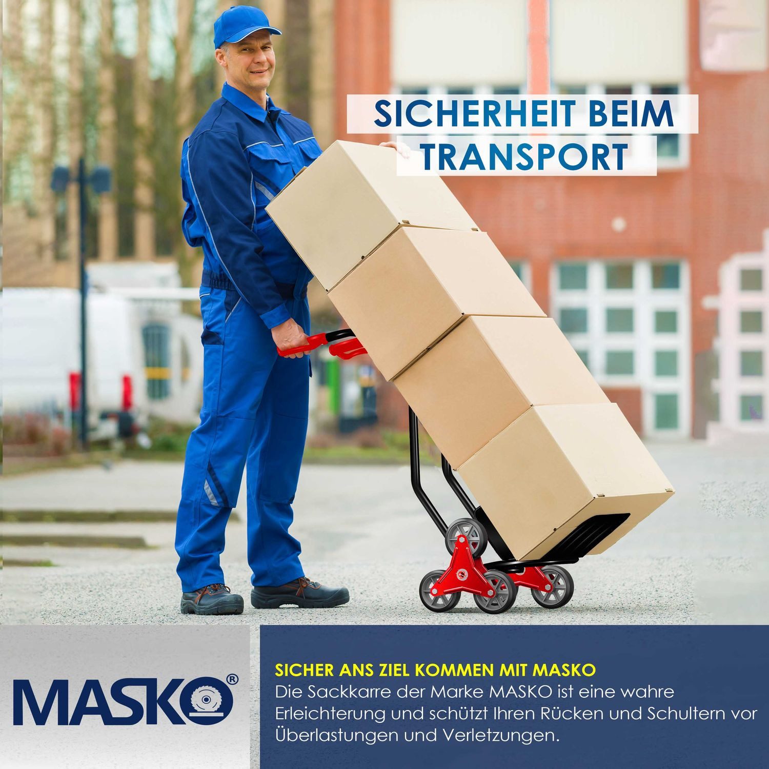 MASKO hand truck, stair climbing hand truck 200kg transport hand truck stair climber