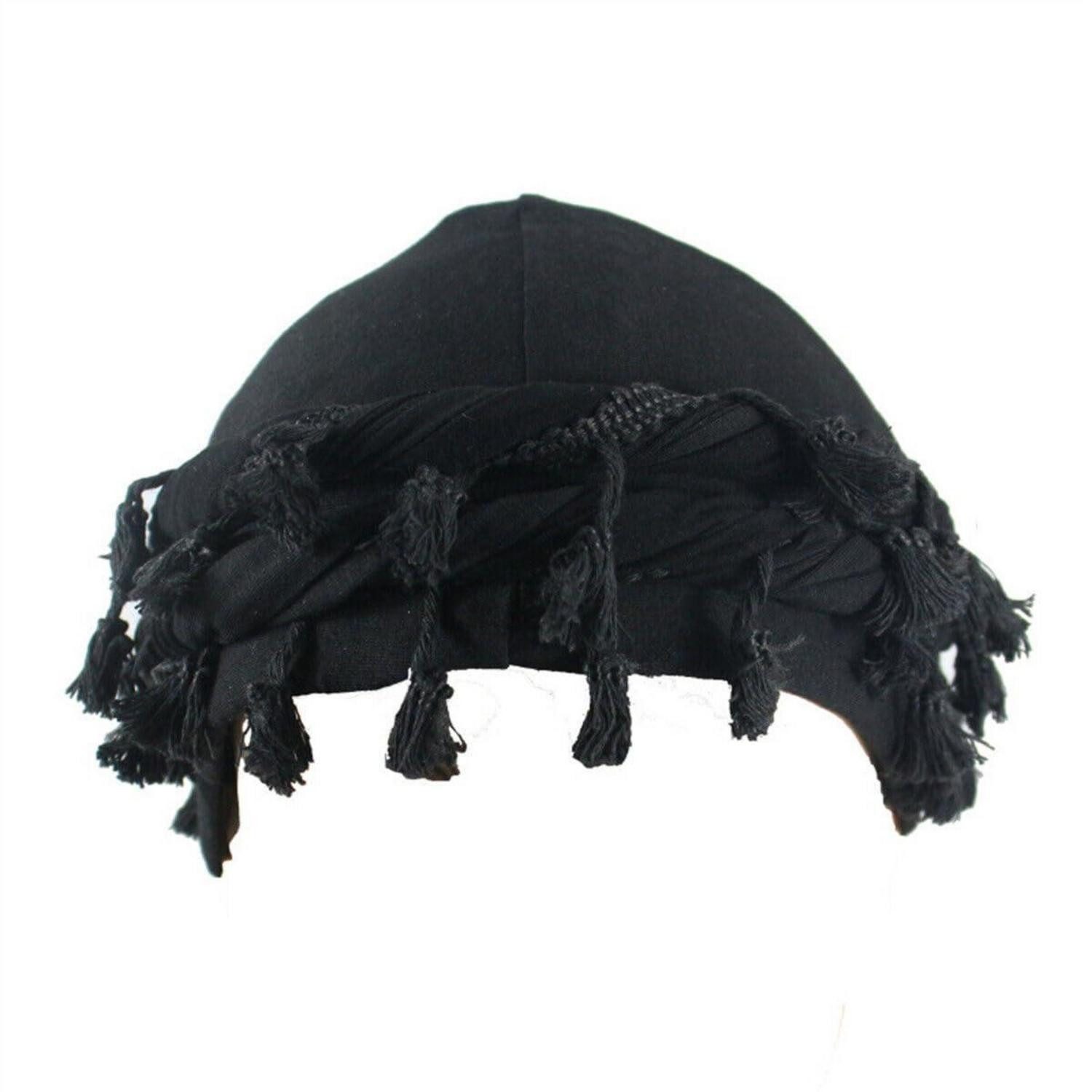 LuxusKollektion Turban Durag Turban Herren Satin Gefüttert Stretch Kopftuch Schwarz