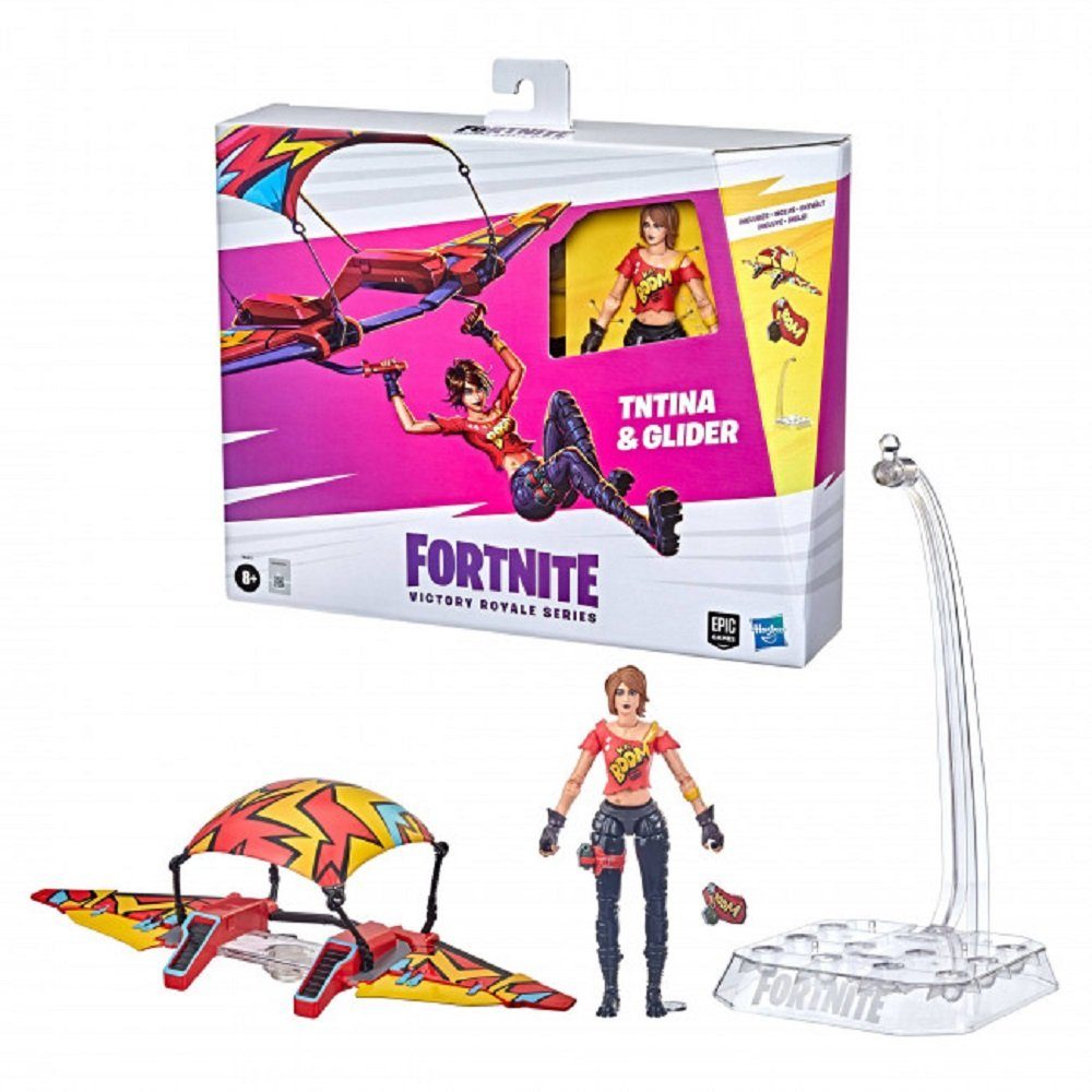 Hasbro Actionfigur Fortnite - Victory Royale Series - TNTina mit Gleiter, (Fortnite TNTina mit Gleiter und Kabag! - Rückenaccessiore)