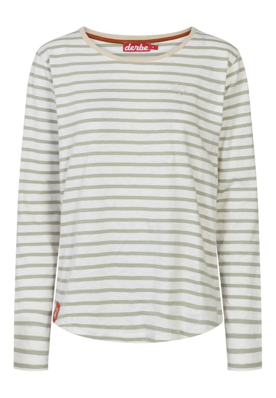 Derbe Rundhalsshirt Robbenschnute Damen Longsleeve (1-tlg) Striped Desert Sage