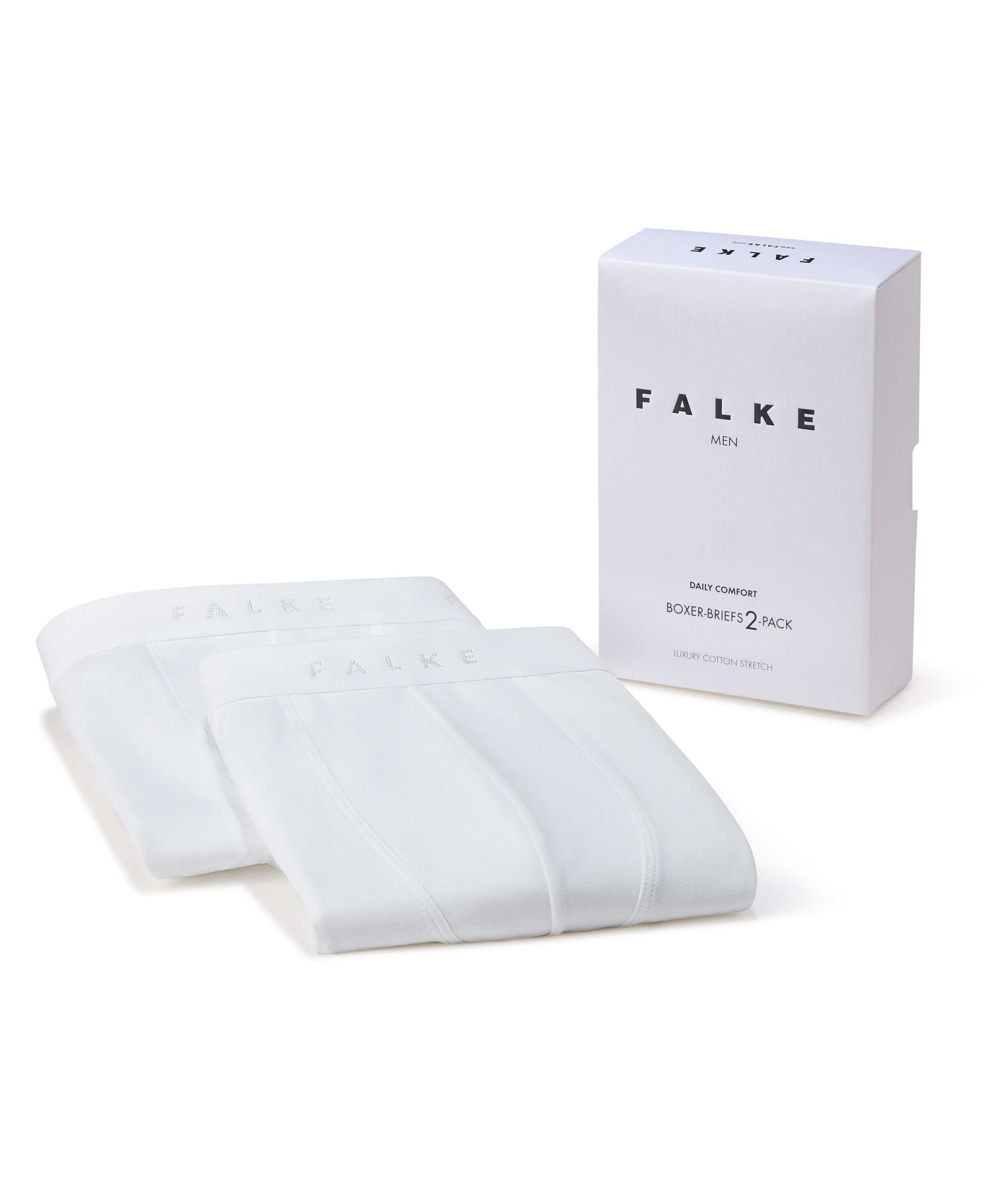 (2000) Softe 2-Pack Boxershorts FALKE (2-St) white Baumwolle Elasthan mit