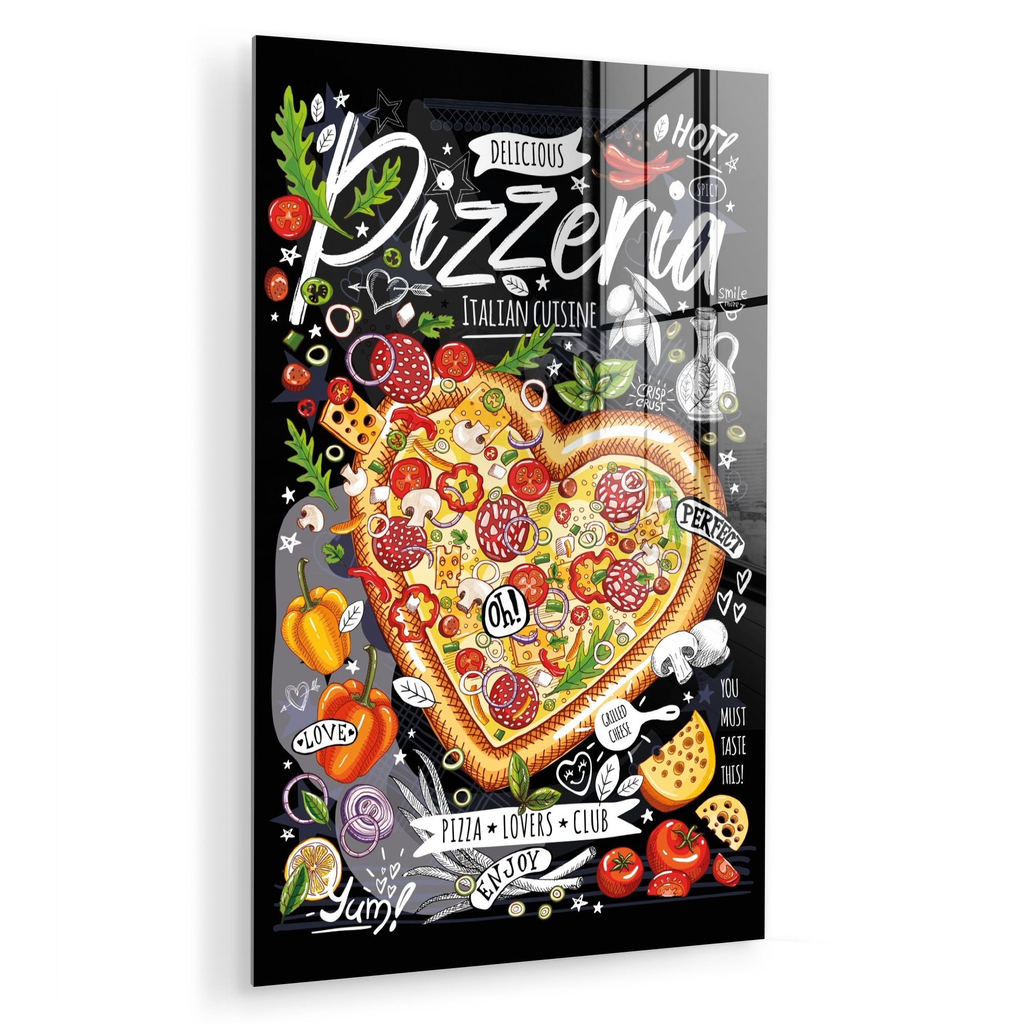 MuchoWow Acrylglasbild Pizzeria - Speisekarte - günstig online kaufen
