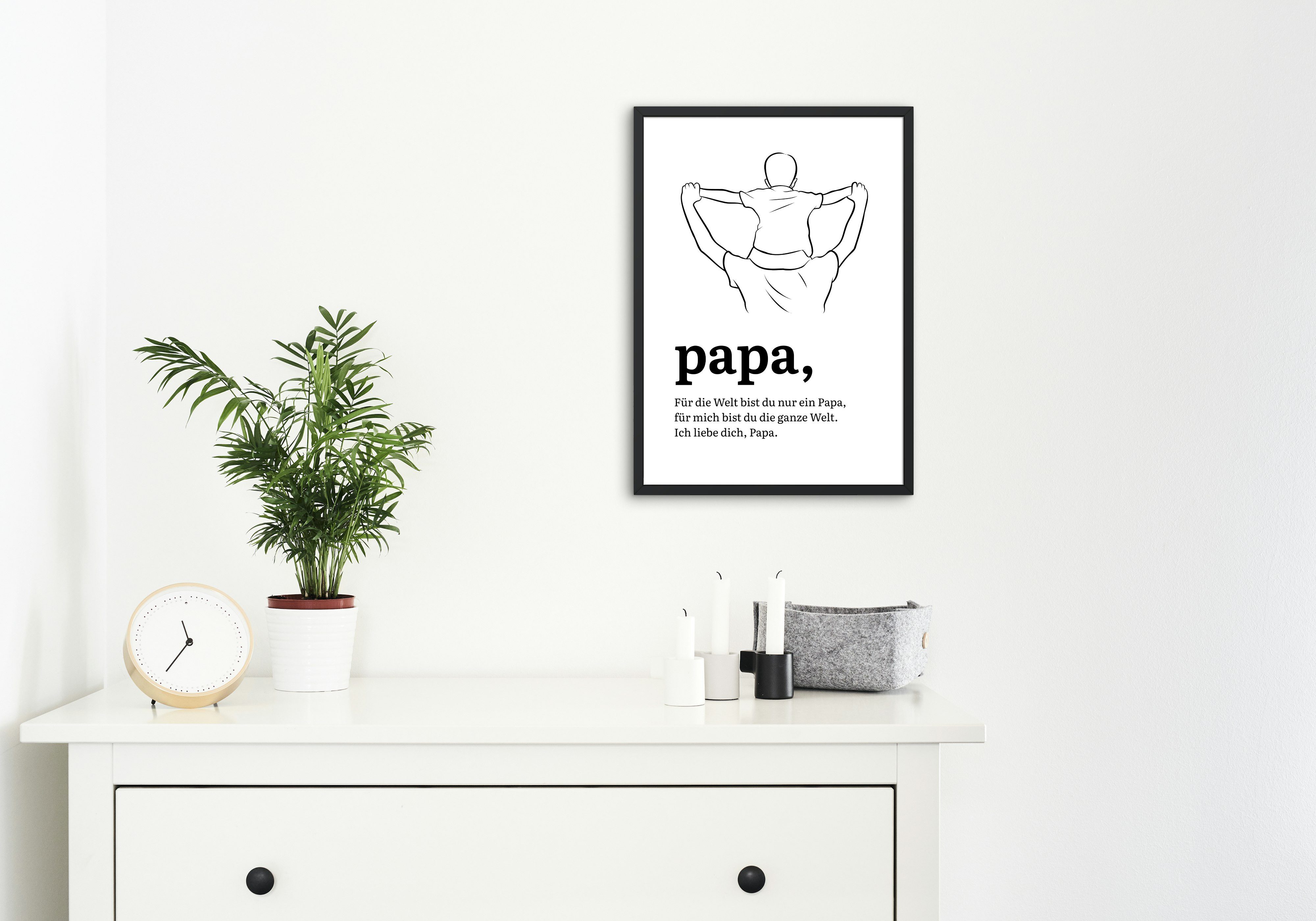 SchenkMitHerz Bild Vatertagsgeschenk – Poster mit schwarzem Rahmen A4 oder A3, Design-1