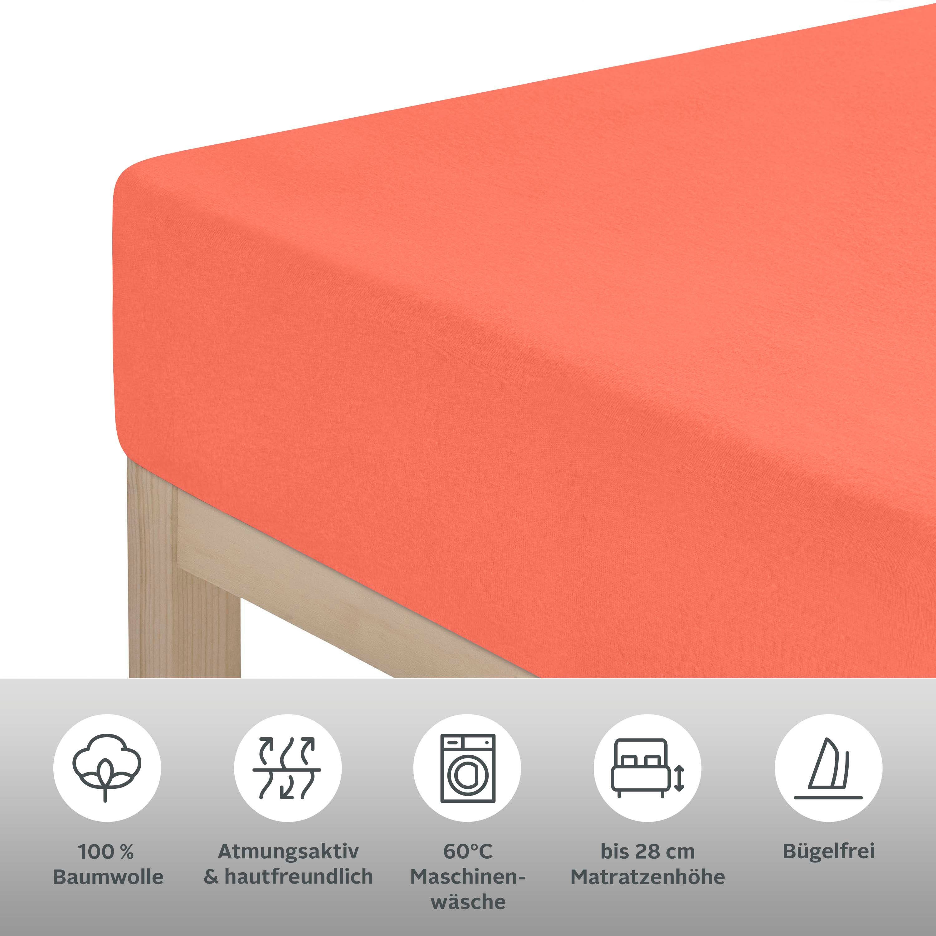 OTTO home Spannbettlaken BLACKBERRY 100% Baumwolle, Jersey, Gummizug: rundum, (1 Stück), für hohe Matratzen bis 28 cm, Bettlaken, Spannbetttuch, pflegeleicht