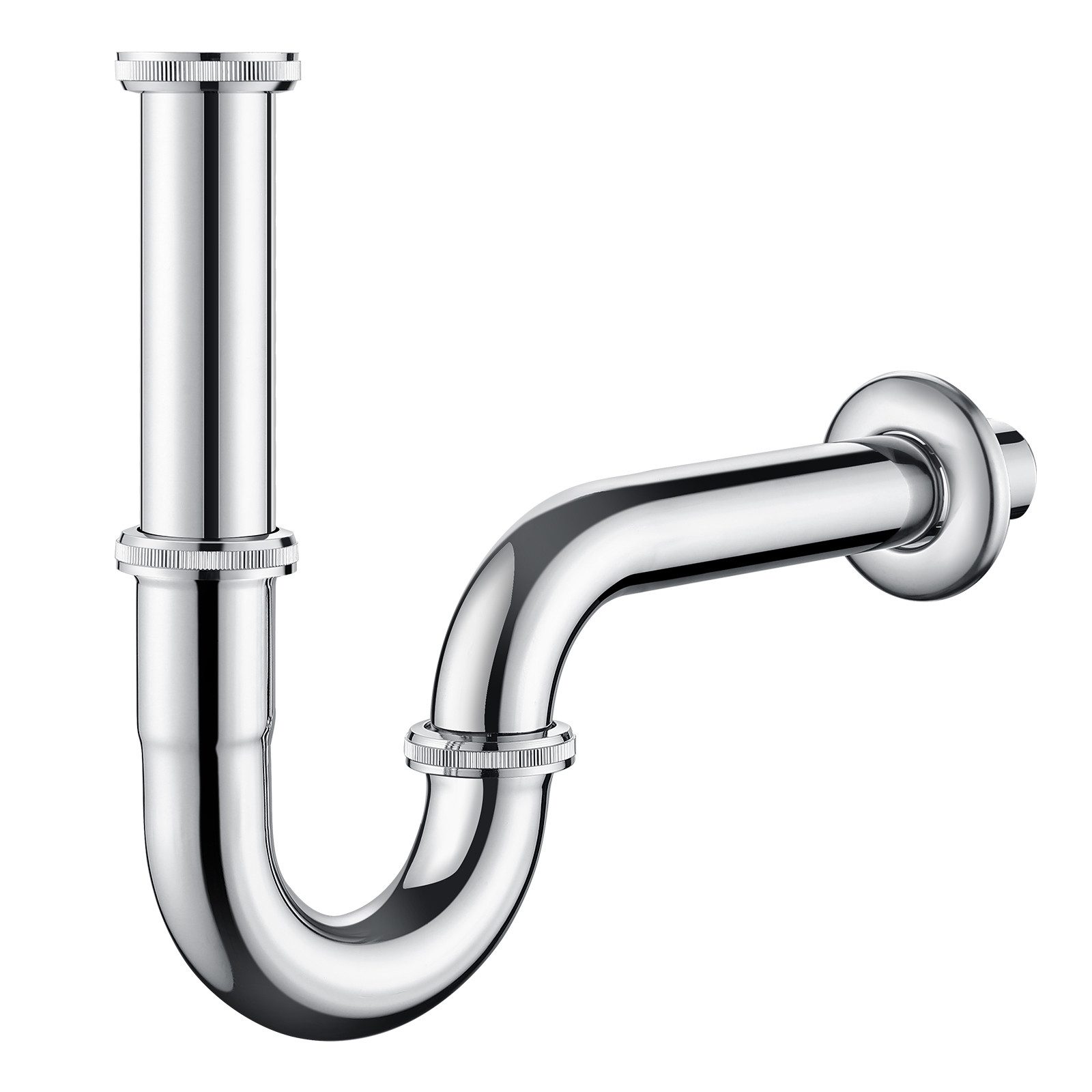 Auralum Max Siphon Edelstahl Sifon Siphon Röhrensiphon 1/4" Syphon Bad für Waschtisch, Badezimmer-Waschtisch,Chrom