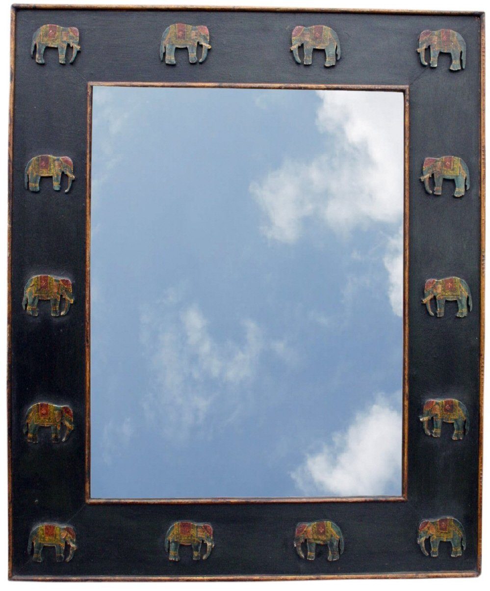 Handgearbeiteteter cm 66*70 Guru-Shop - Spiegel Dekospiegel Elefant