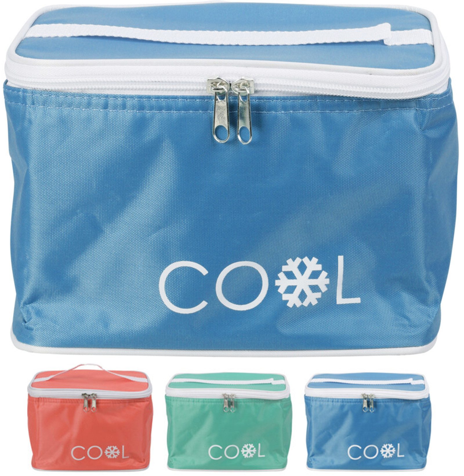 Koopman Thermobehälter Kühltasche Kühlbox Mini Getränkekühler Isotasche 15 x 21 x 15 cm Bunt, Polyester, (Stück, 1-tlg., Packung), Rot, 4L Volumen, mit Tragegri – Bild 2 von 3
