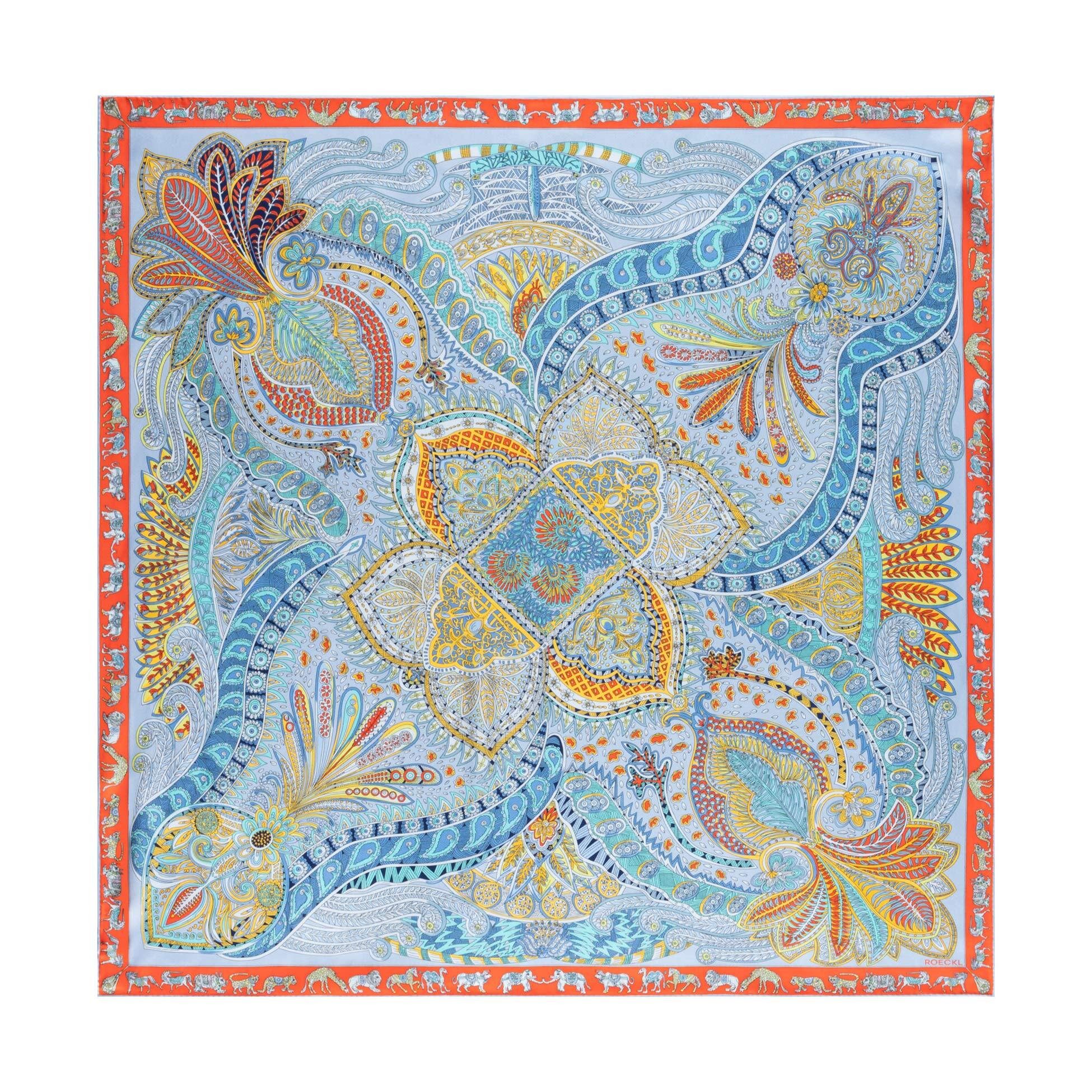 Roeckl Halstuch VIBRANT PAISLEY, Seiden- Twill Tuch im Paisley Muster