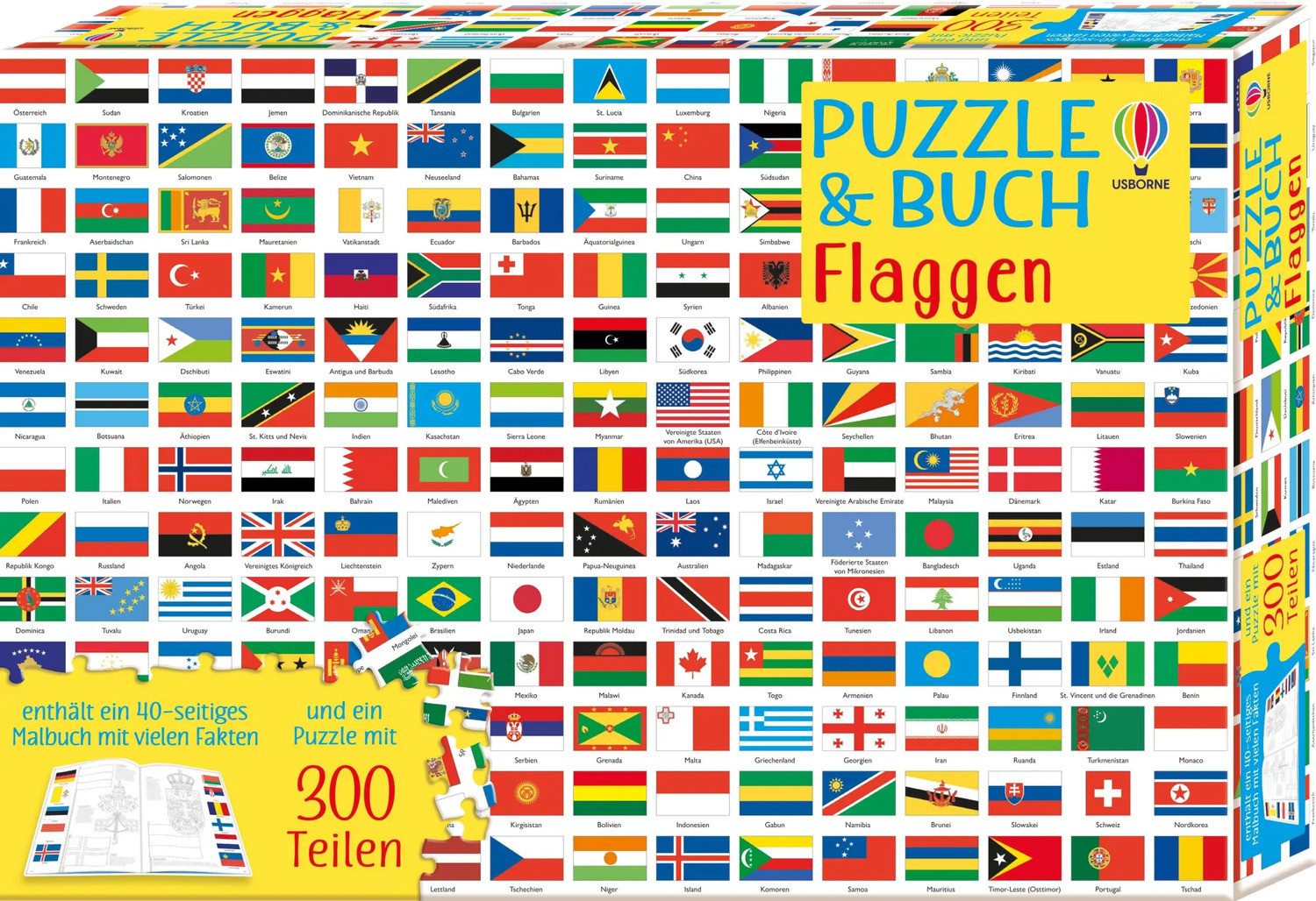 Usborne Verlag Puzzle Puzzle & Buch: Flaggen, 200 Puzzleteile günstig online kaufen
