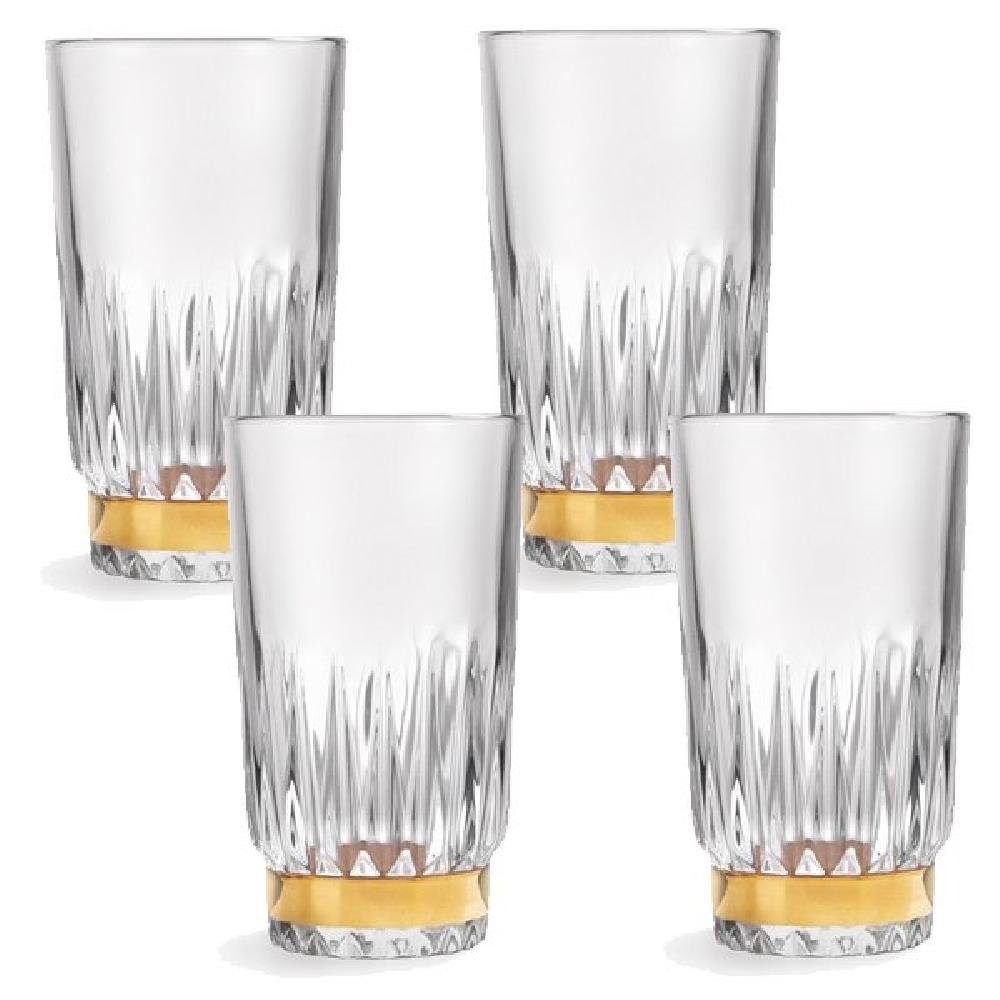 Cocktailglas Longdrinkgläser Winchester Gold Ring (4-teilig)