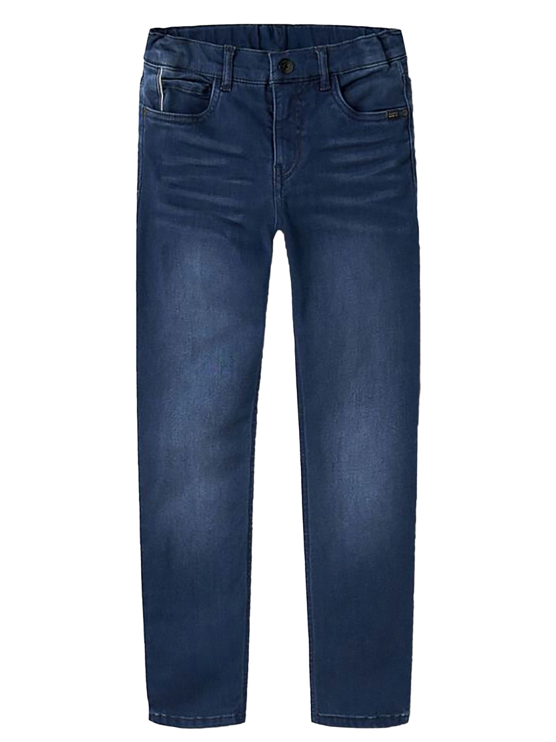 Name It Regular-fit-Jeans Stretch Slim Fit Used Look Verstellbarer für Jungen Baumwolle Normal Fit Einfarbig elastisch Reißverschluss