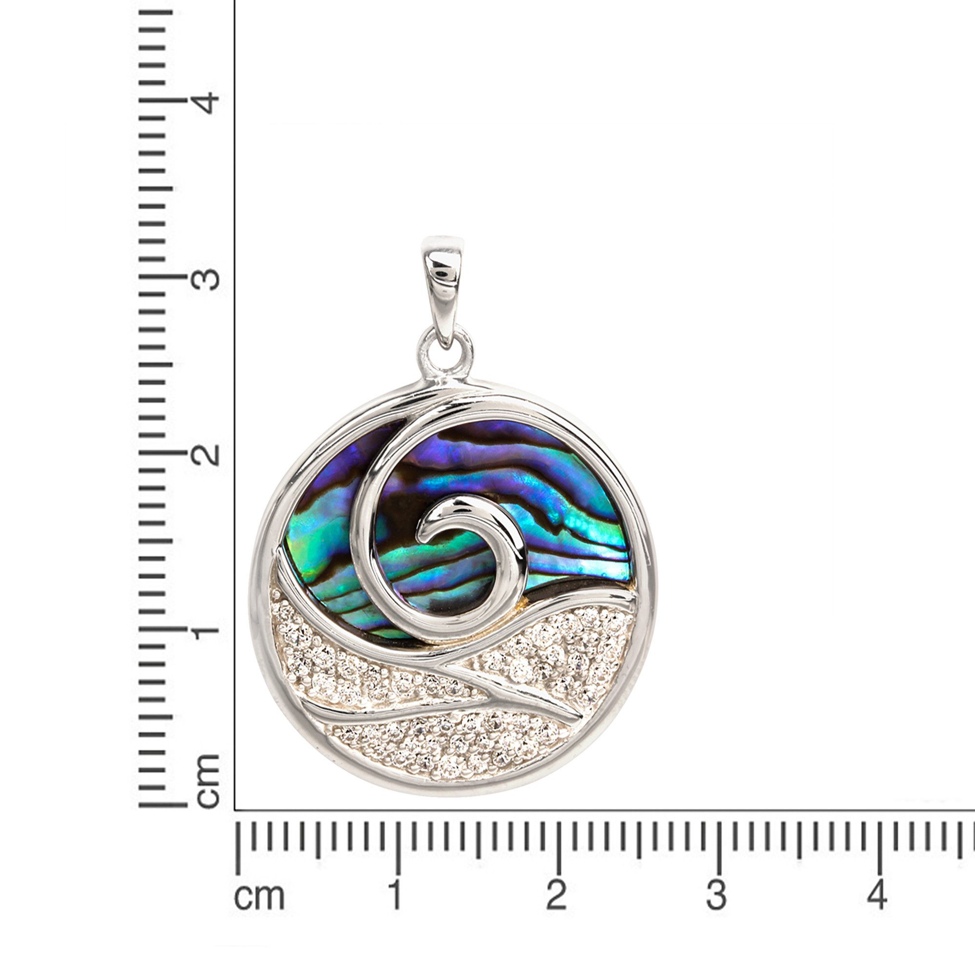 Abalone Sterling Silber Zirkonia Kettenanhänger Vivance 925/- und rhodiniert