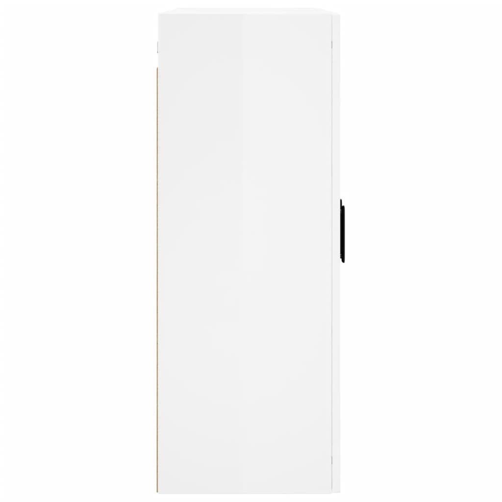 vidaXL Wandschrank 69,5x34x90 Sideboard St) cm (1 Hochglanz-Weiß
