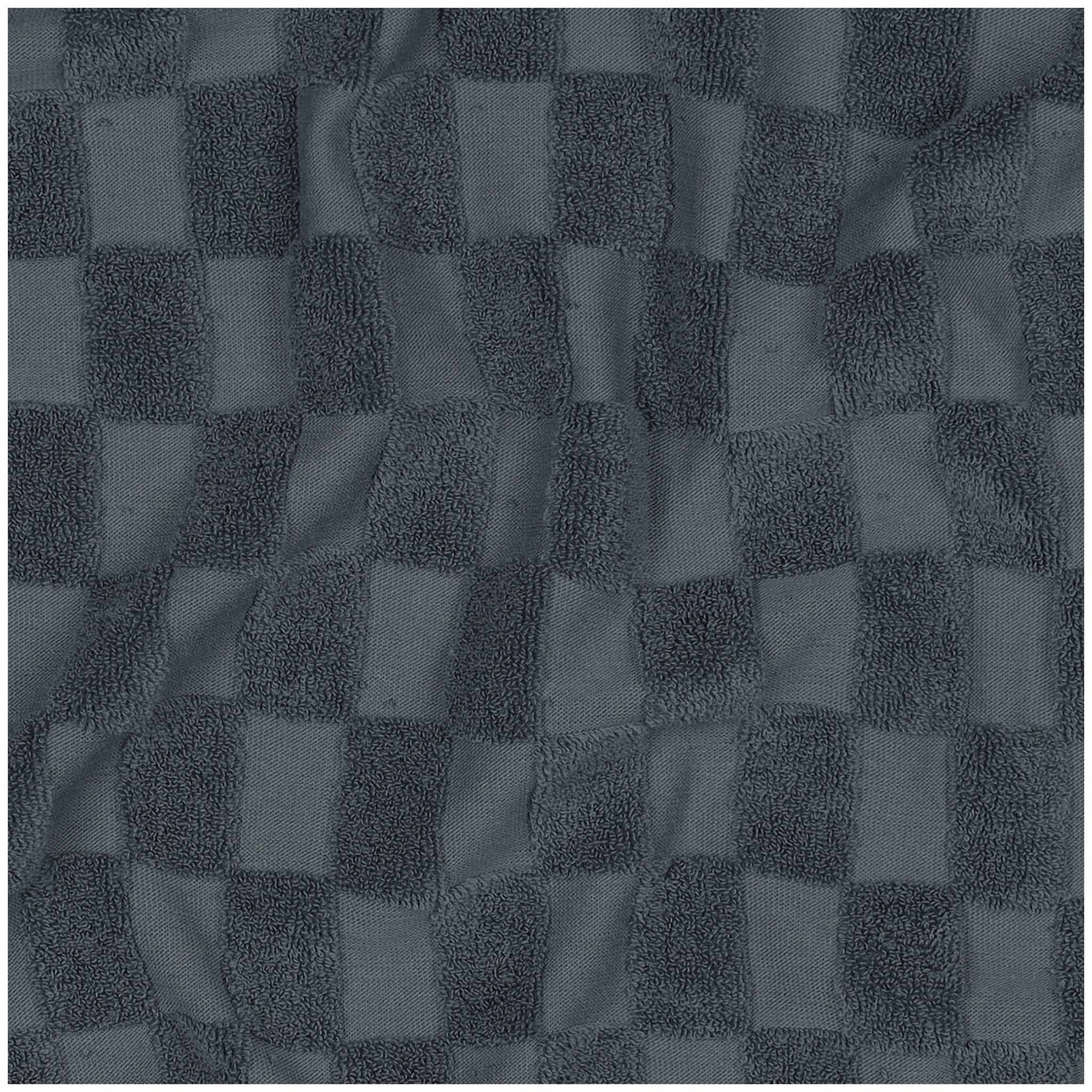 maDDma Stoff Jacquard-Frottee Karomuster ab 0,5m x 155cm uni Baumwolle Frottee, taubenblau