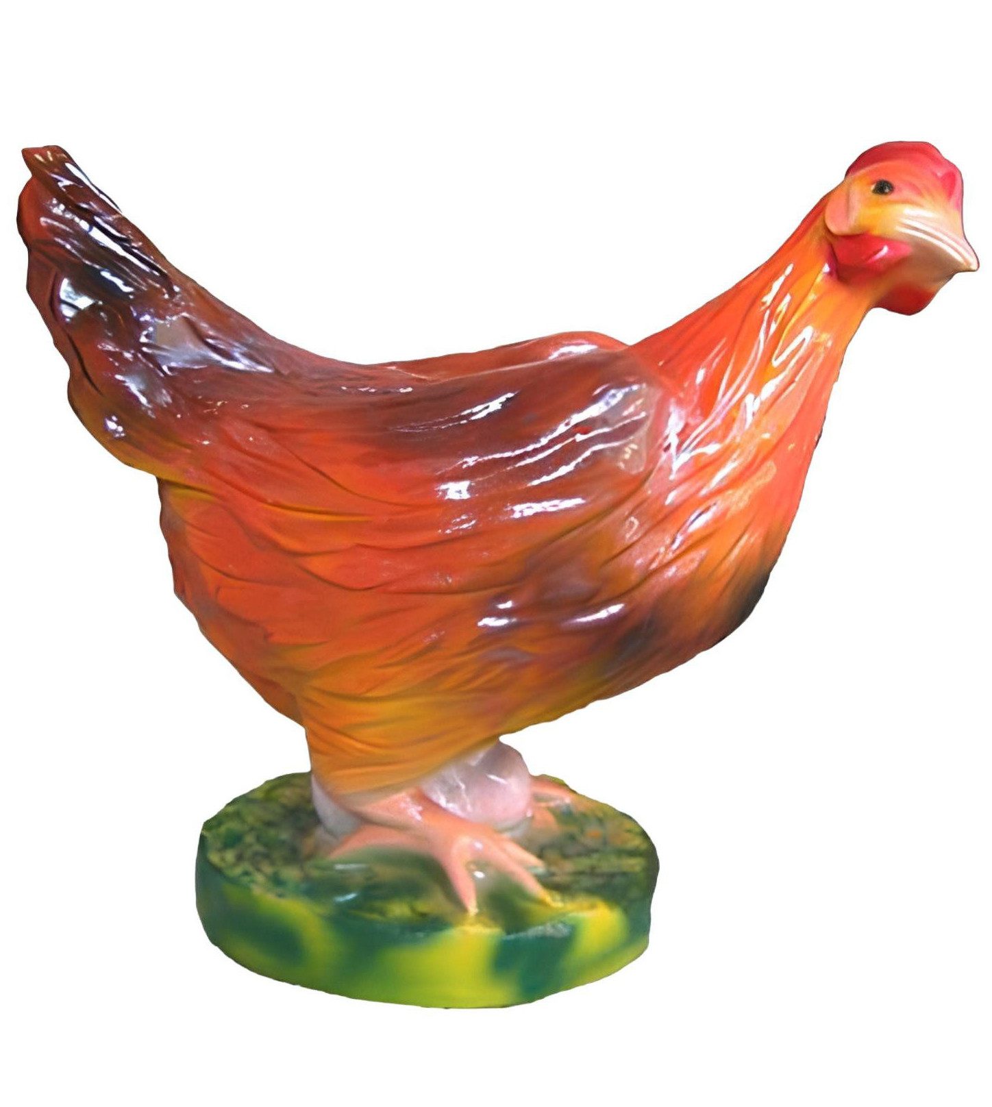 Skulptur Deko Figuren Henne aus Kunststoff Osterdeko Huhn Garten Figur