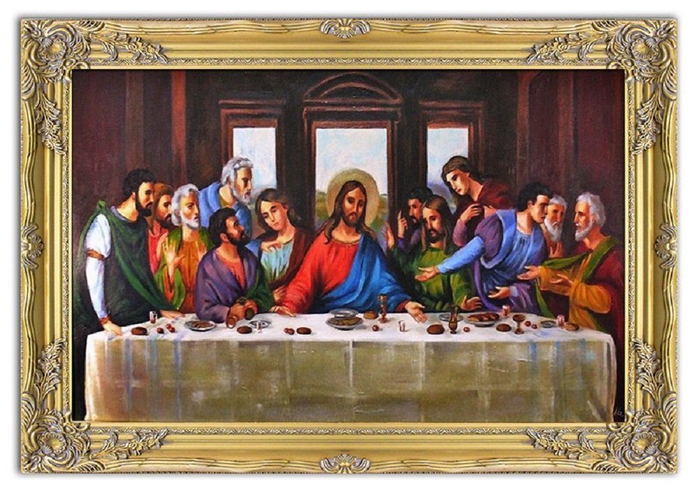 JVmoebel Ölbild Religion Jesus Abendmahl Handarbeit Ölbild Bild Ölbilder Bilder G94013, Kunst
