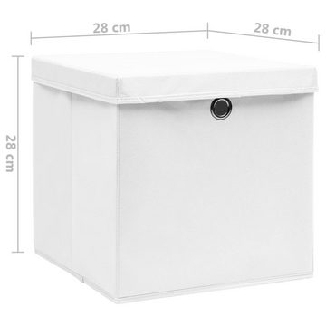 vidaXL Aufbewahrungsbox Aufbewahrungsboxen mit Deckeln 4 Stk 28x28x28 cm Weiß
