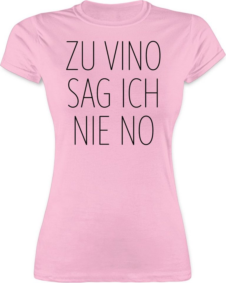 Shirtracer TShirt »Zu Vino sag ich nie No schwarz Sprüche Statement mit Spruch Damen Shirtracer TShirt »Zu Vino sag ich nie No schwarz Sprüche Statement mit Spruch Damen