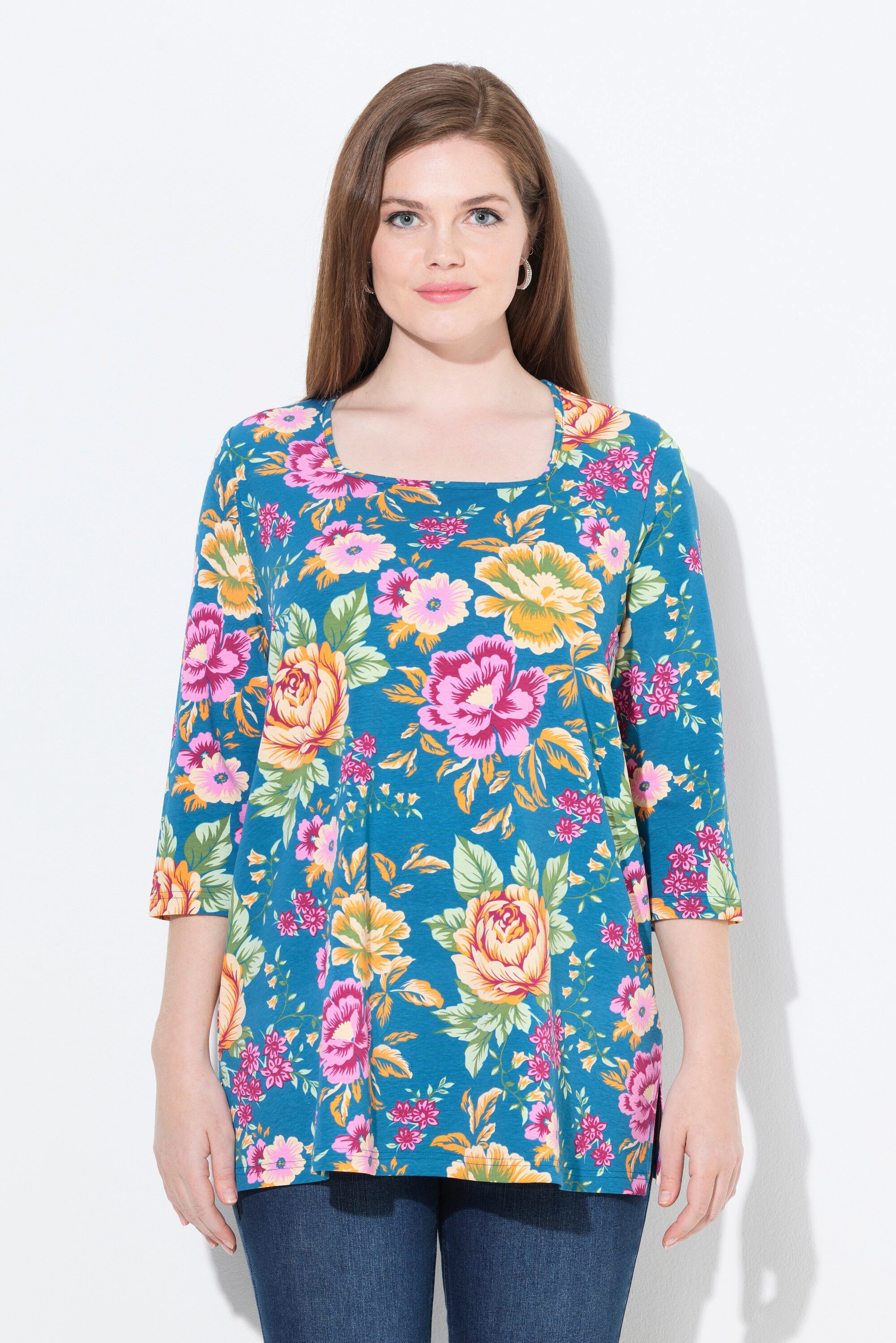 Ulla Popken T-Shirt Shirt Blüten Classic günstig online kaufen