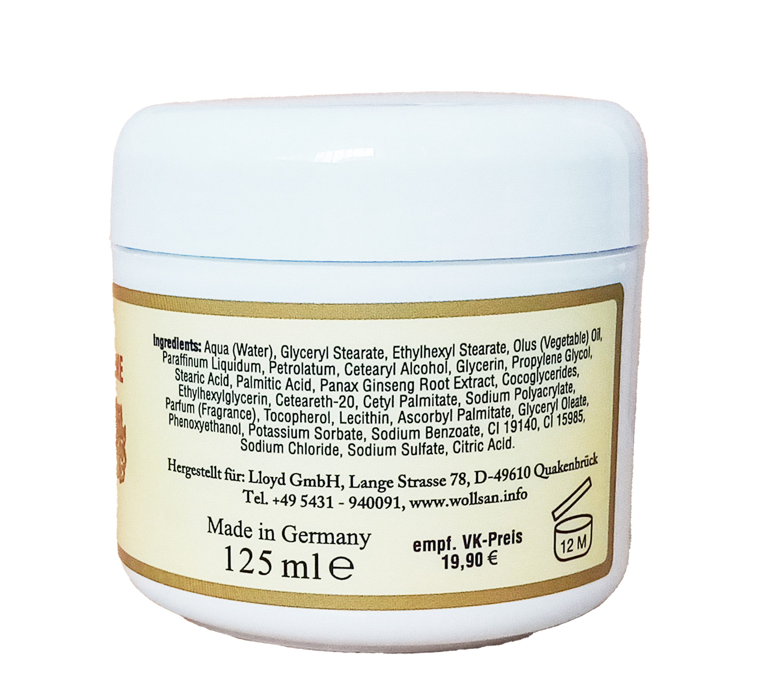 Stolz GmbH Feuchtigkeitscreme Original GINSENG CREME 125ml Extrakt Ginsengcreme Feuchtigkeitscreme, Körpercreme Hautpflege