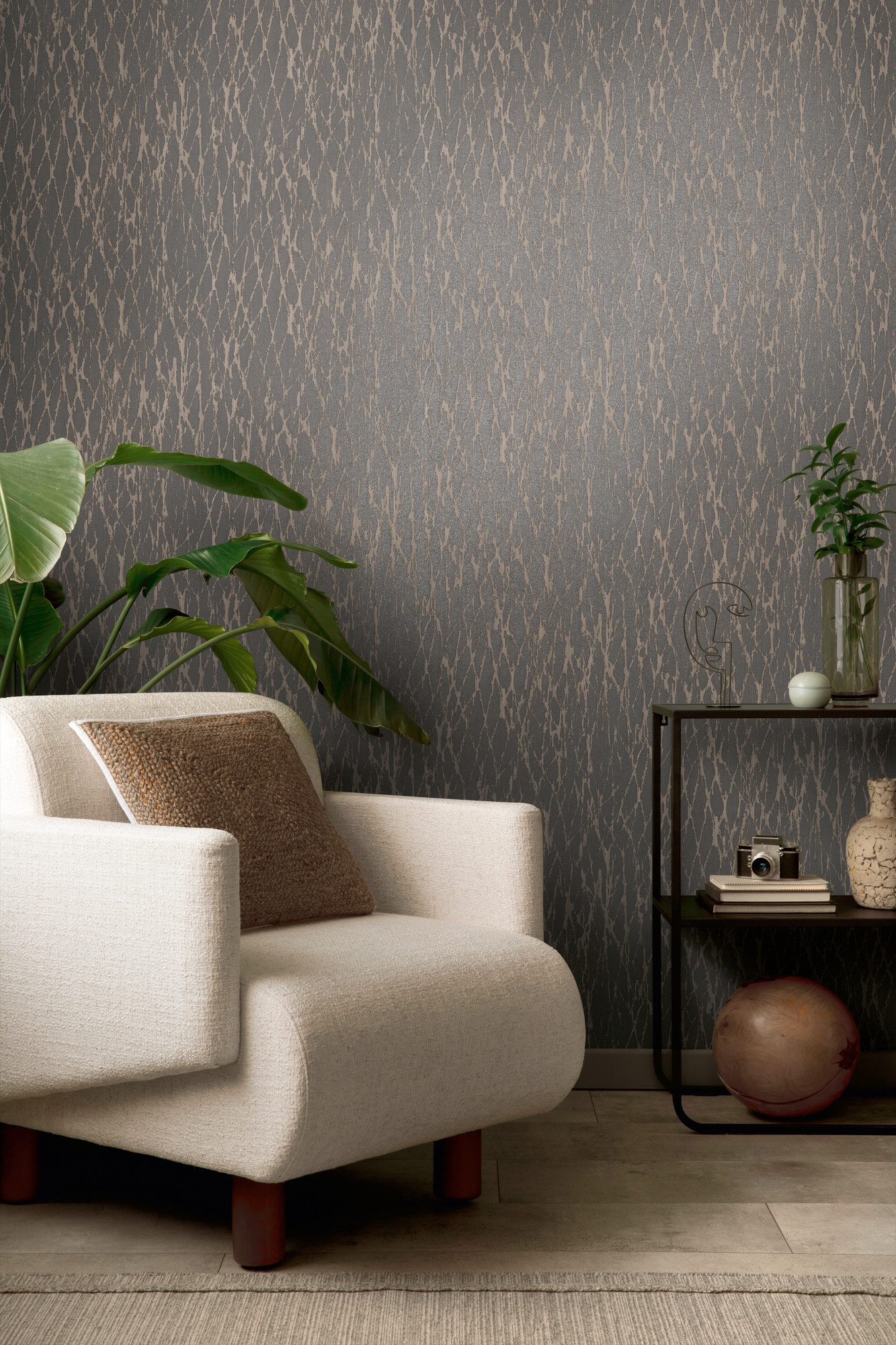 living walls Vliestapete Smart, glatt, leicht glänzend, (1 St), Vliestapete Steintapete für Schlafzimmer Küche Wohnzimmer Stein-Optik