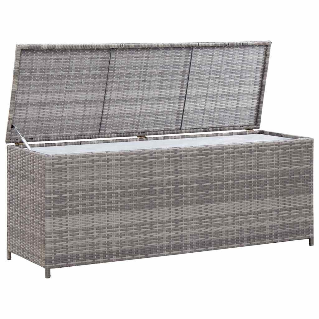vidaXL Gartenbox Garten-Auflagenbox Grau 150x50x60 cm Poly Rattan