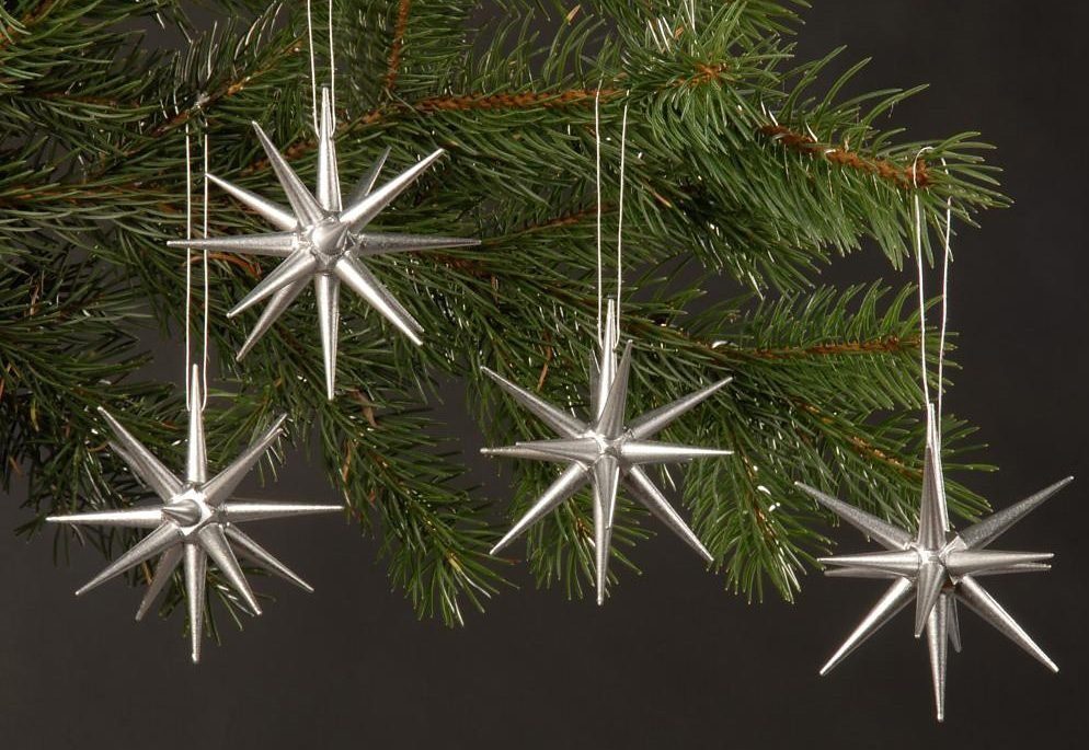 Albin Preissler Christbaumschmuck Handwerkskunst aus dem Erzgebirge (4-tlg), Weihnachtsdeko aus Holz