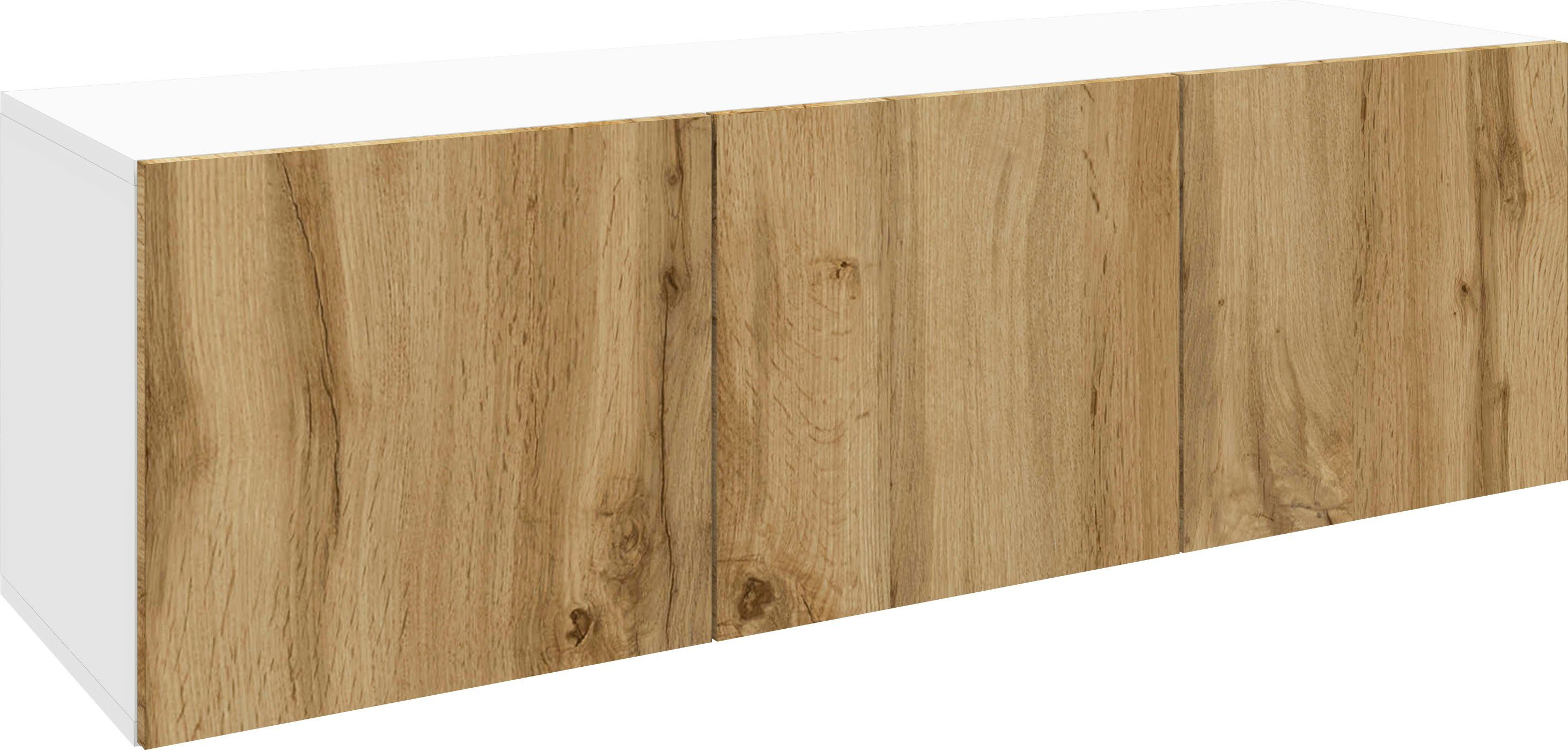 borchardt Möbel Lowboard Vaasa, Breite 114 cm, nur hängend weiss matt/eichefarben wotan | Lowboards