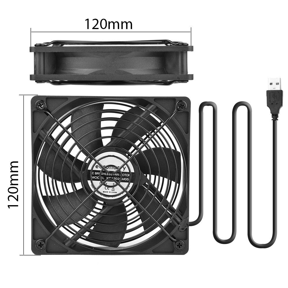 euroharry Mini USB-Ventilator USB PC Ventilator USB lüfter pc lüfter PC 120MM Gehäuse lüfter