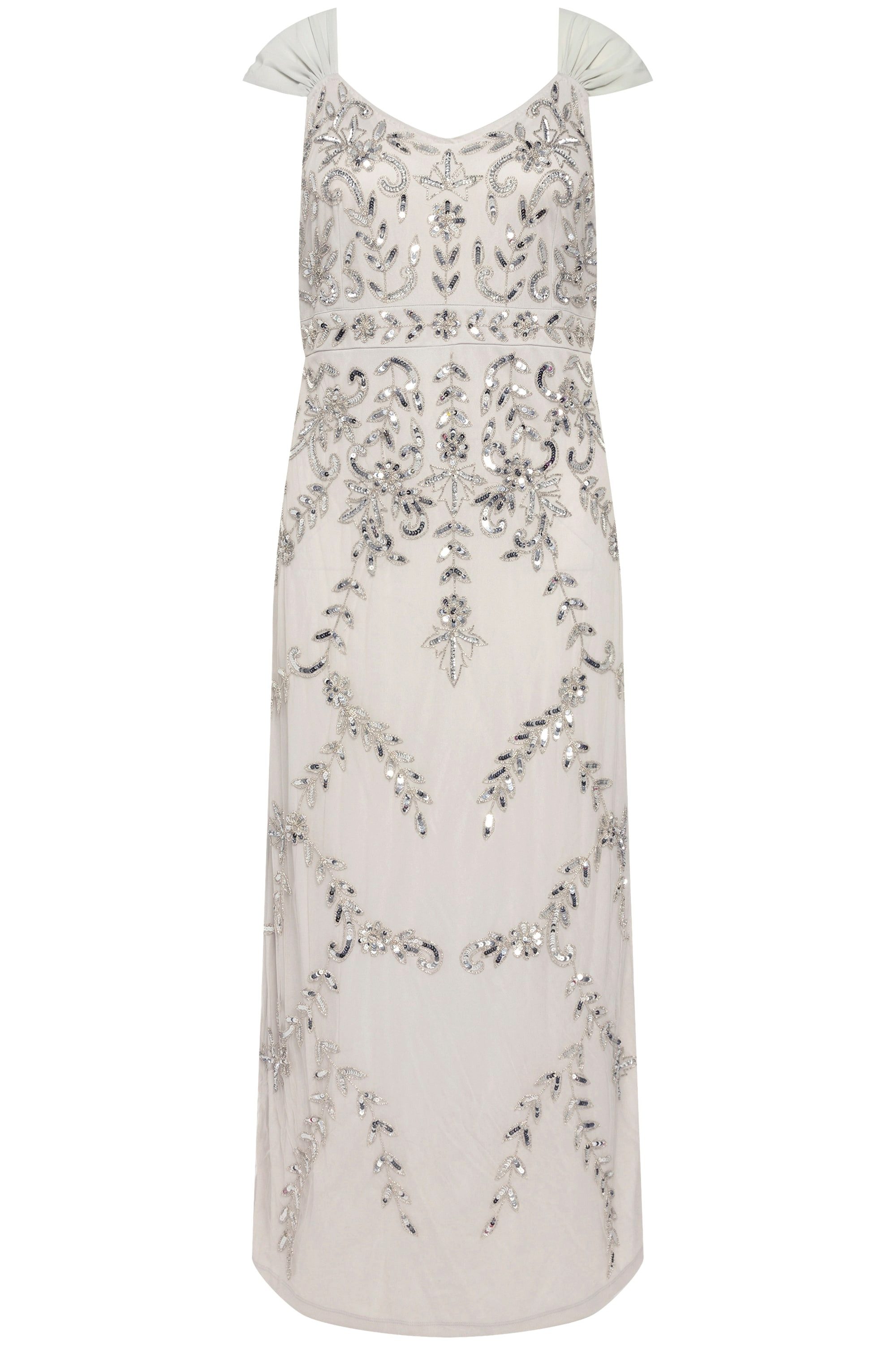 Ulla Popken Abendkleid Trägerkleid Pailletten A-Linie günstig online kaufen
