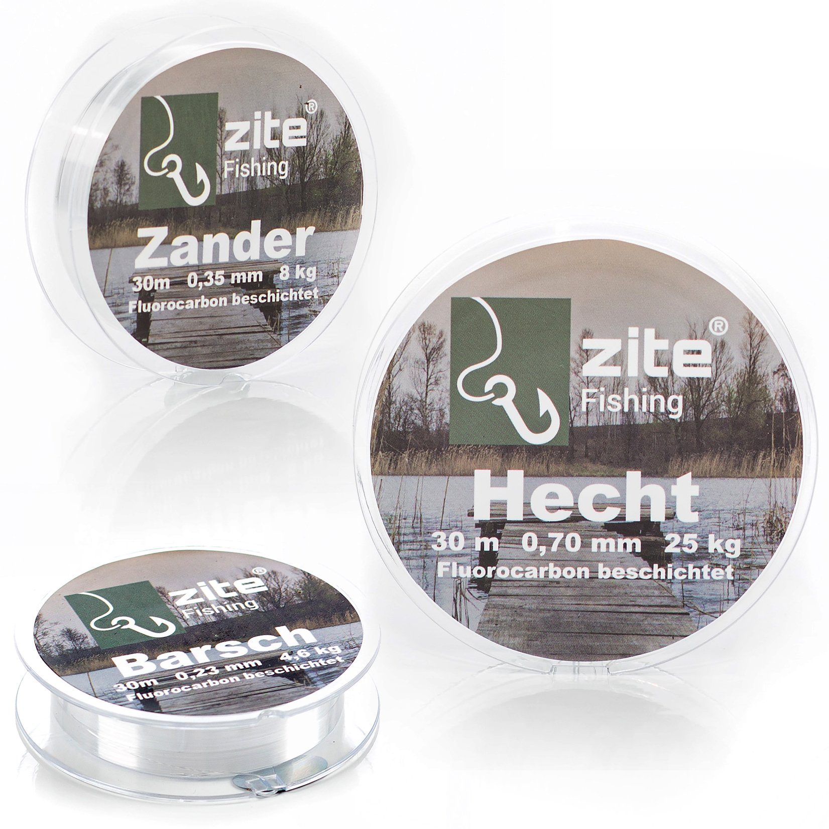 Zite Angelschnur 0,23-0,7mm Fluorocarbon Vorfach-Schnur Set - Beschichtete Angelschnur