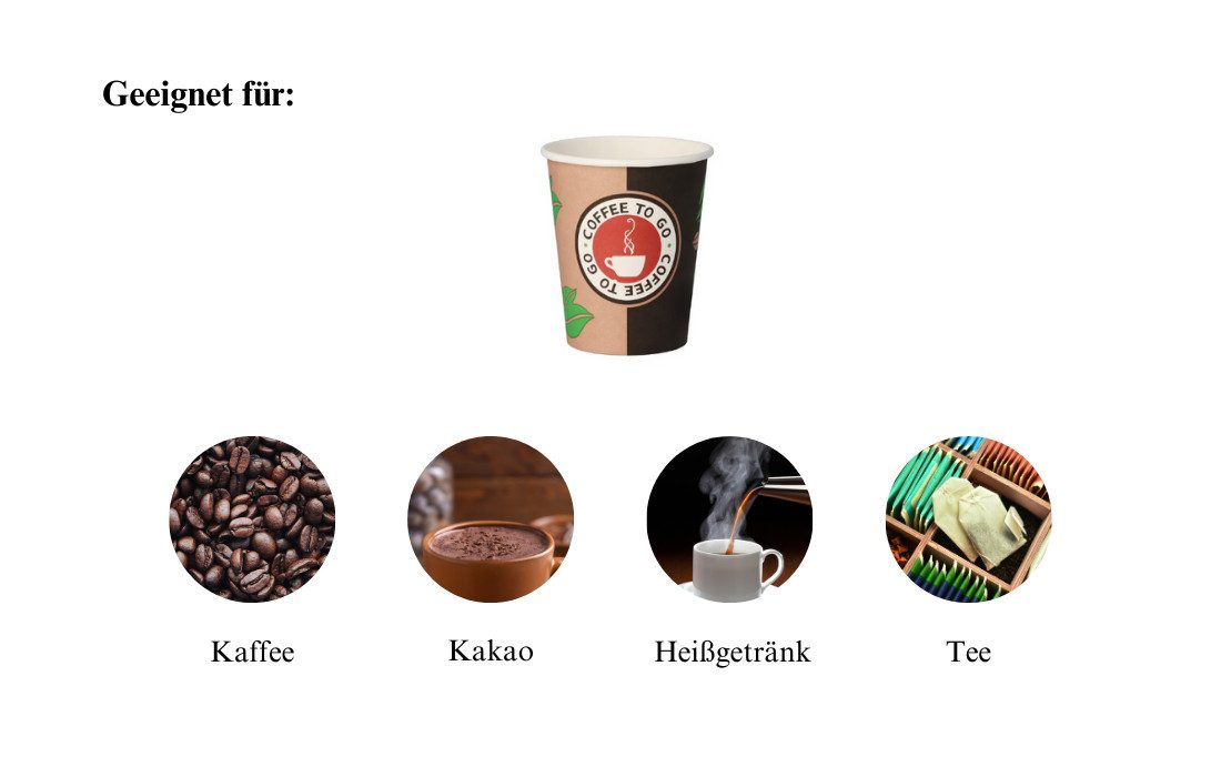 Lauroo Coffee-to-go-Becher TO GO 200 ml, 8 oz Mehrweg Coffee to Go Becher (2 x 50) - 100 Stk., 1-tlg.