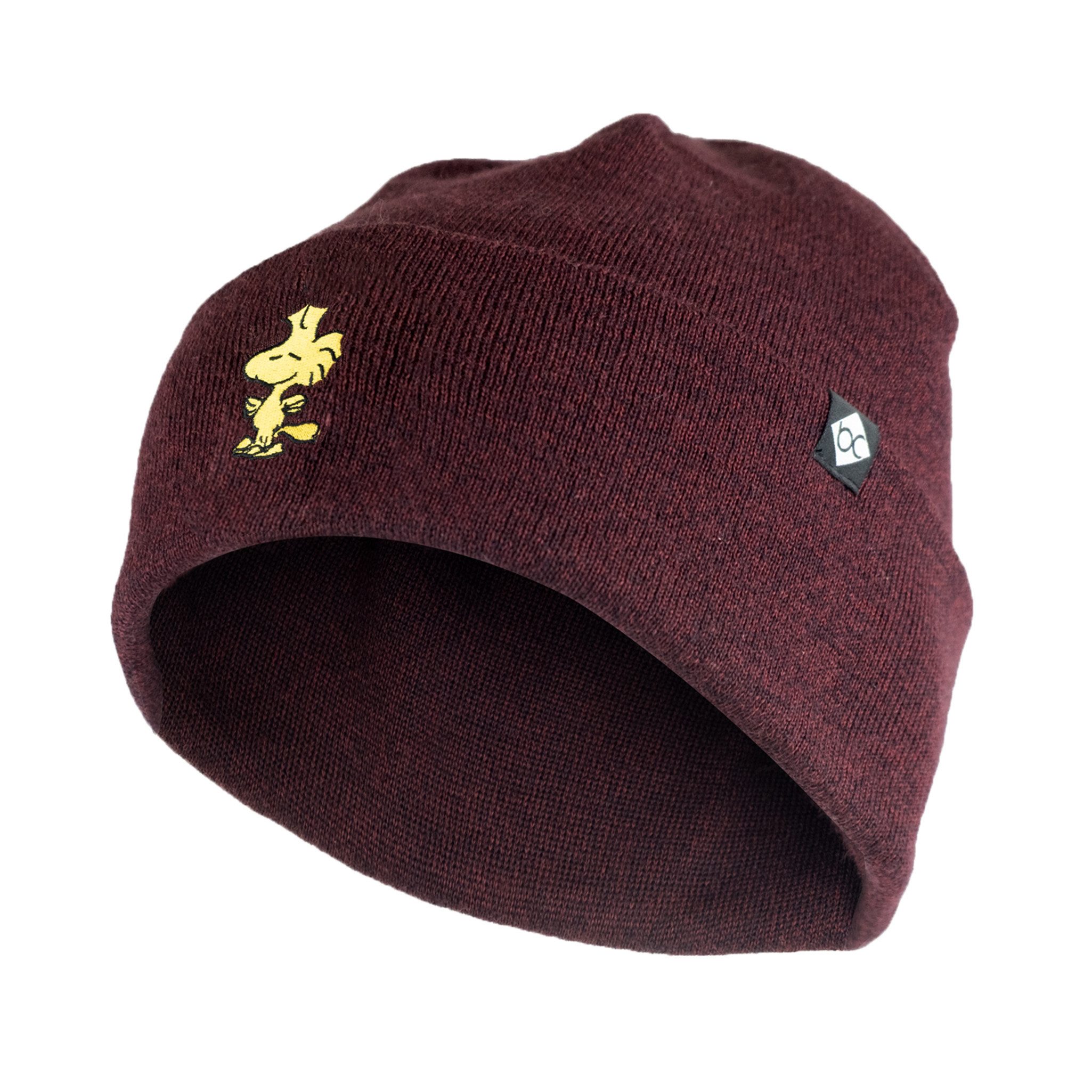Bavarian Caps Beanie Bavarian Caps/HERONOX Stick-Haum Beanie "Peanuts: Woodstock" dunkelrot (Beanie, Beanie)